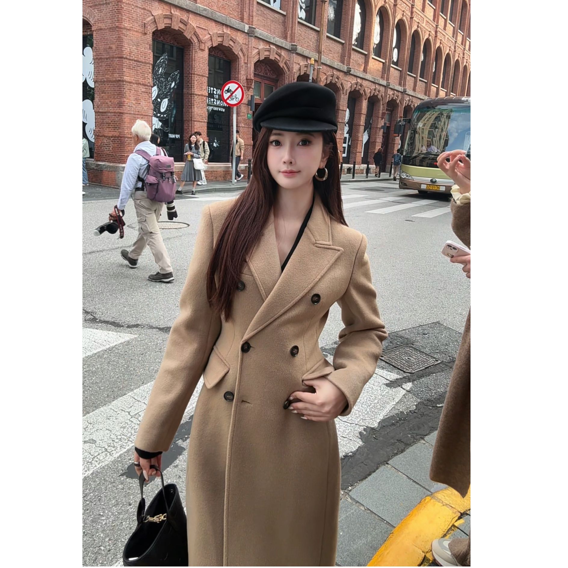 【海妖】860克羊毛+鹅绒 冬季新款收腰显瘦长款设计师大衣沙漏大衣