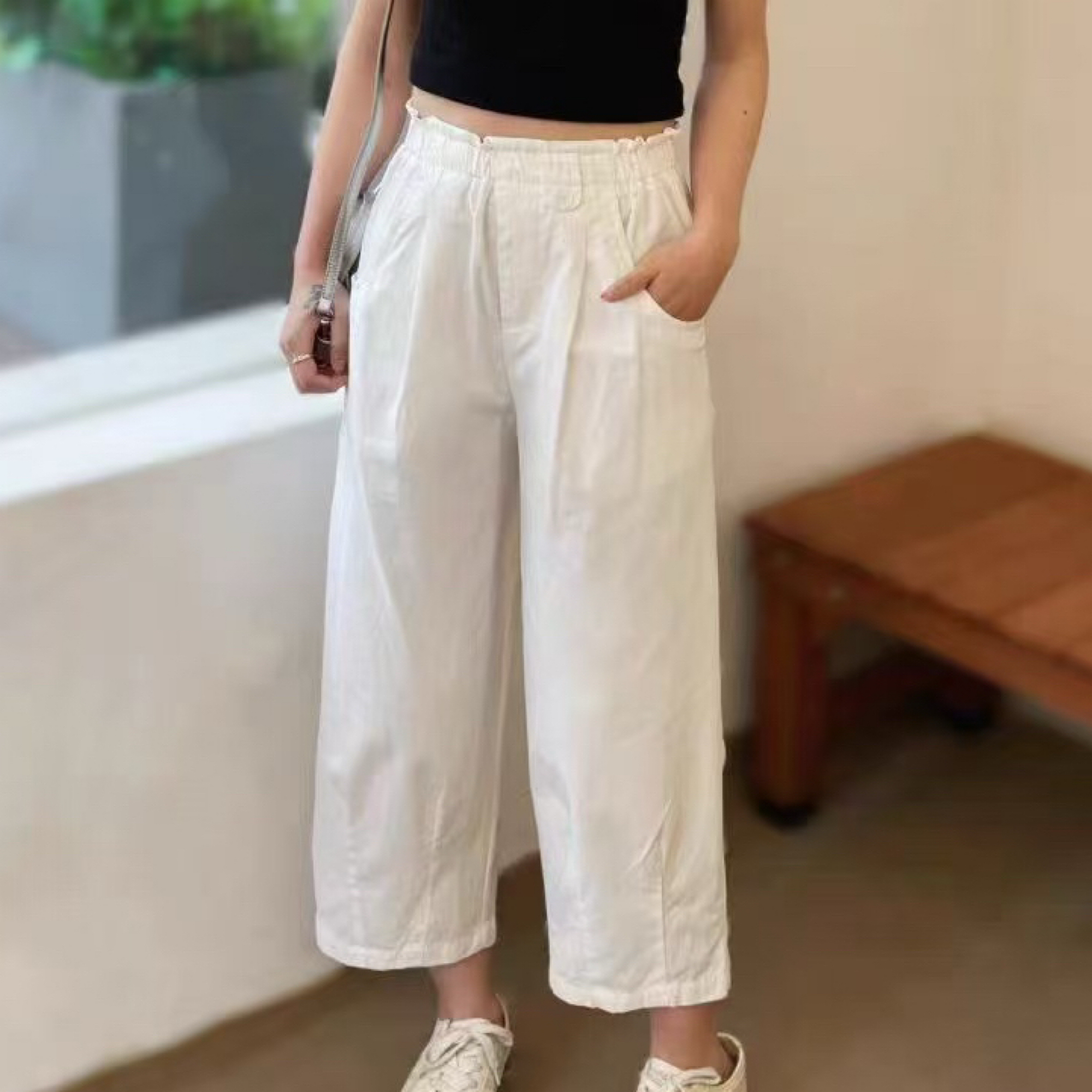 6151夏季新款时尚潮流百搭纯色小个子休闲花苞裤