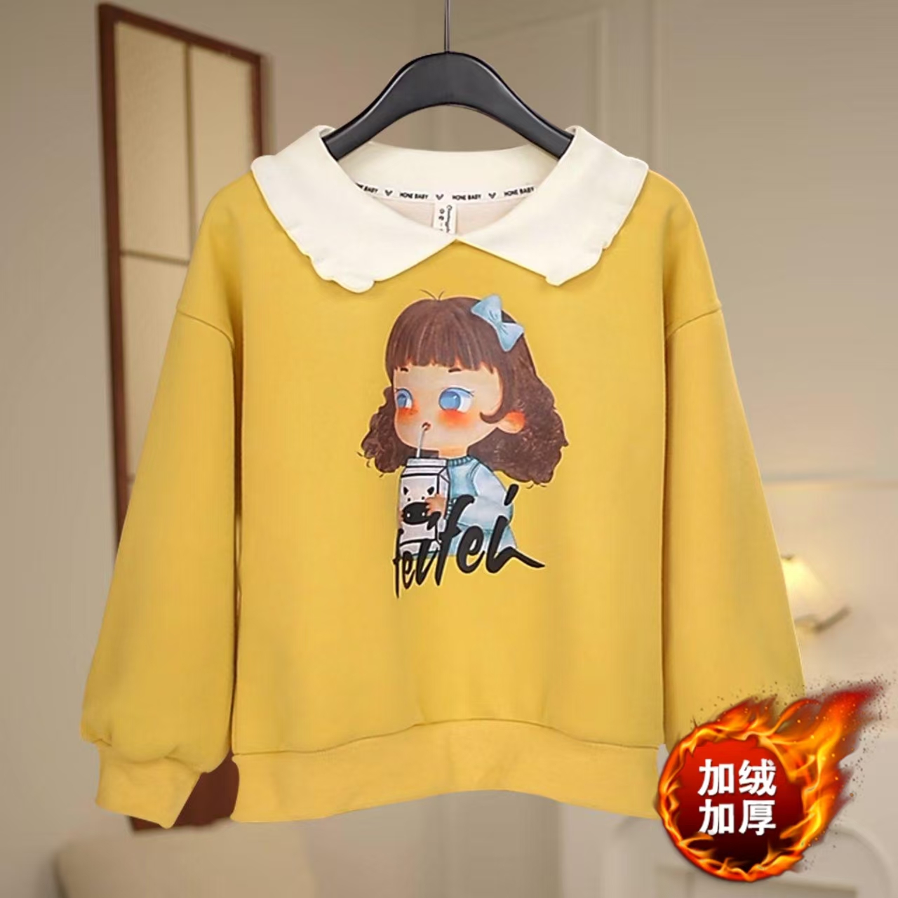 2025新款加厚加绒女童冬季2025新款儿童韩版卫衣