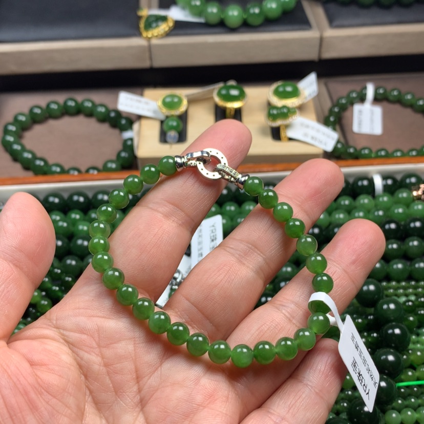 【闪购商品】和田玉（碧玉）手串未镶嵌旖*6m m