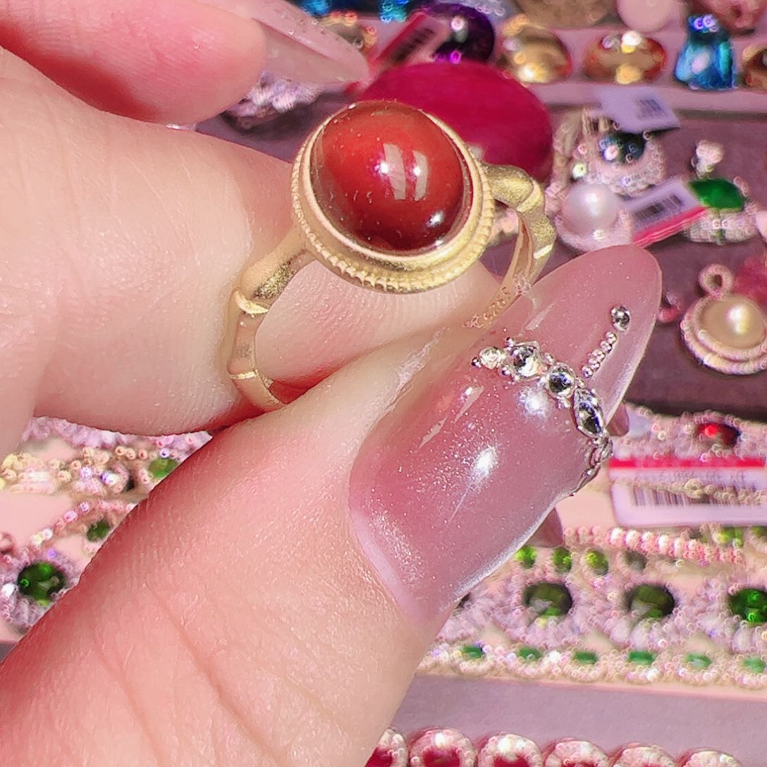 石榴石（芬达石）戒指银S925镶嵌