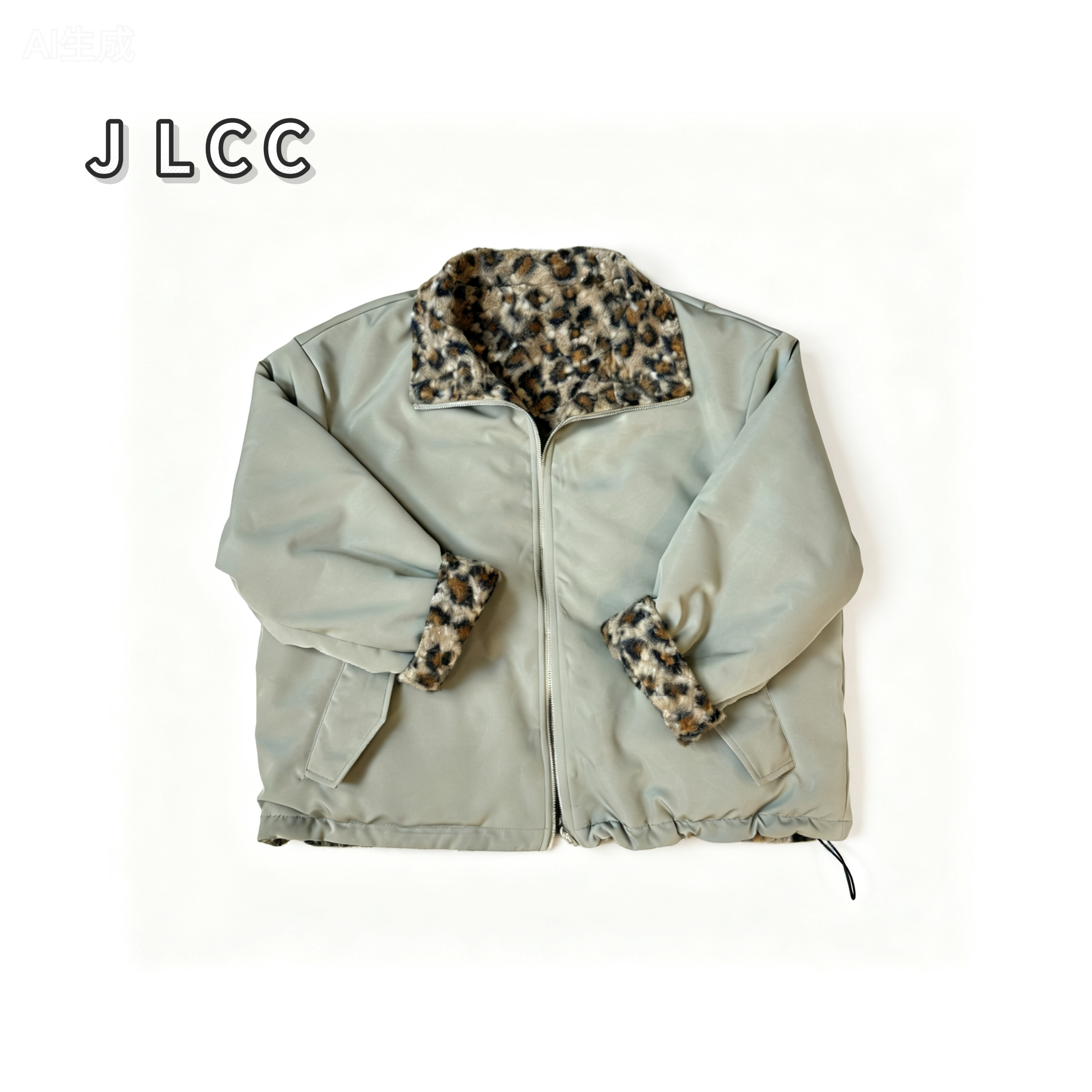 【JLCC】（双面豹纹）潮流百搭休闲宽松豹纹棉服夹棉秋冬两面外套6021