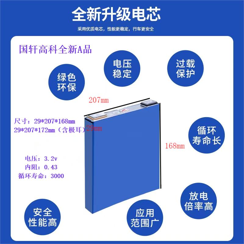 【国轩高科119AH】3.2V 铁锂全新电芯外卖电动车储能动力电池