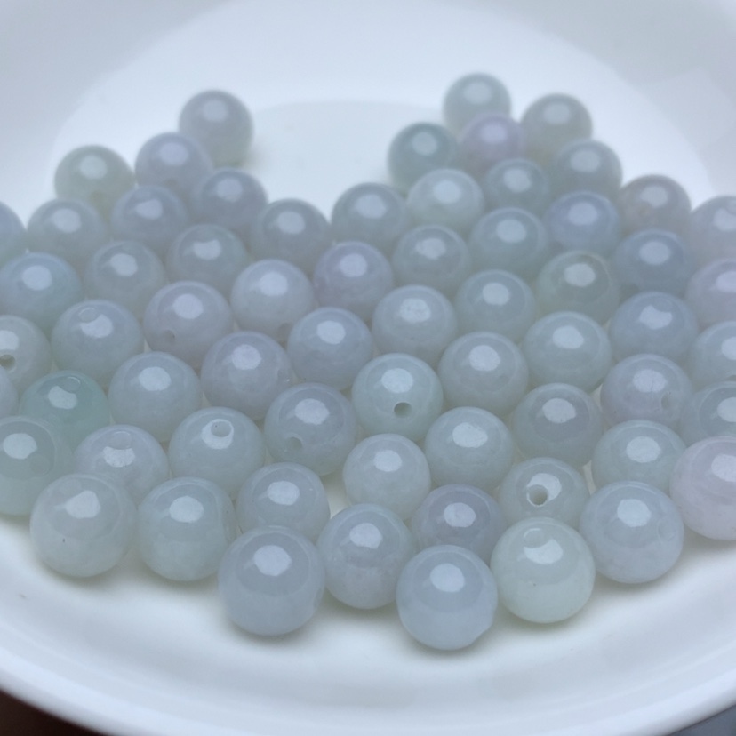 【闪购商品】翡翠手链未镶嵌卡7.6冰绿白26个