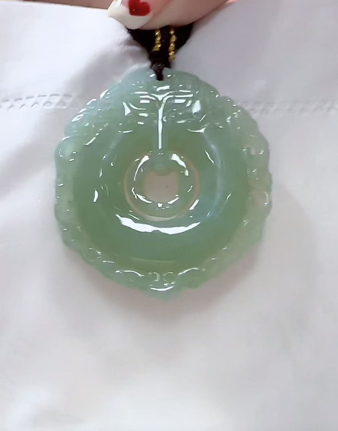 天然翡翠A货仿古平安扣（多样性发货发其一）宽37-38高40+厚6-8送绳