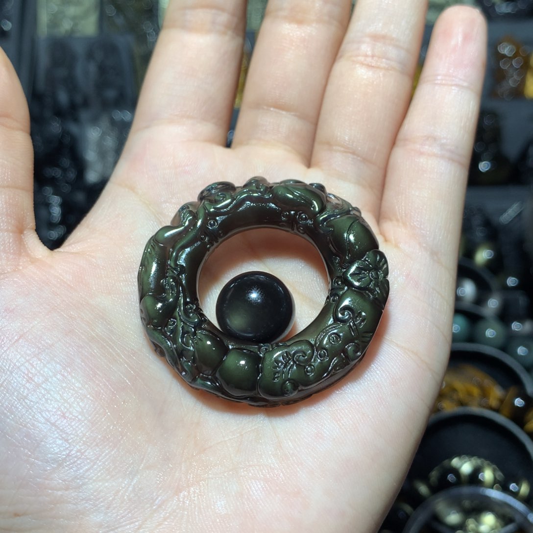 未镶嵌黑曜岩吊坠(赠链)失***头