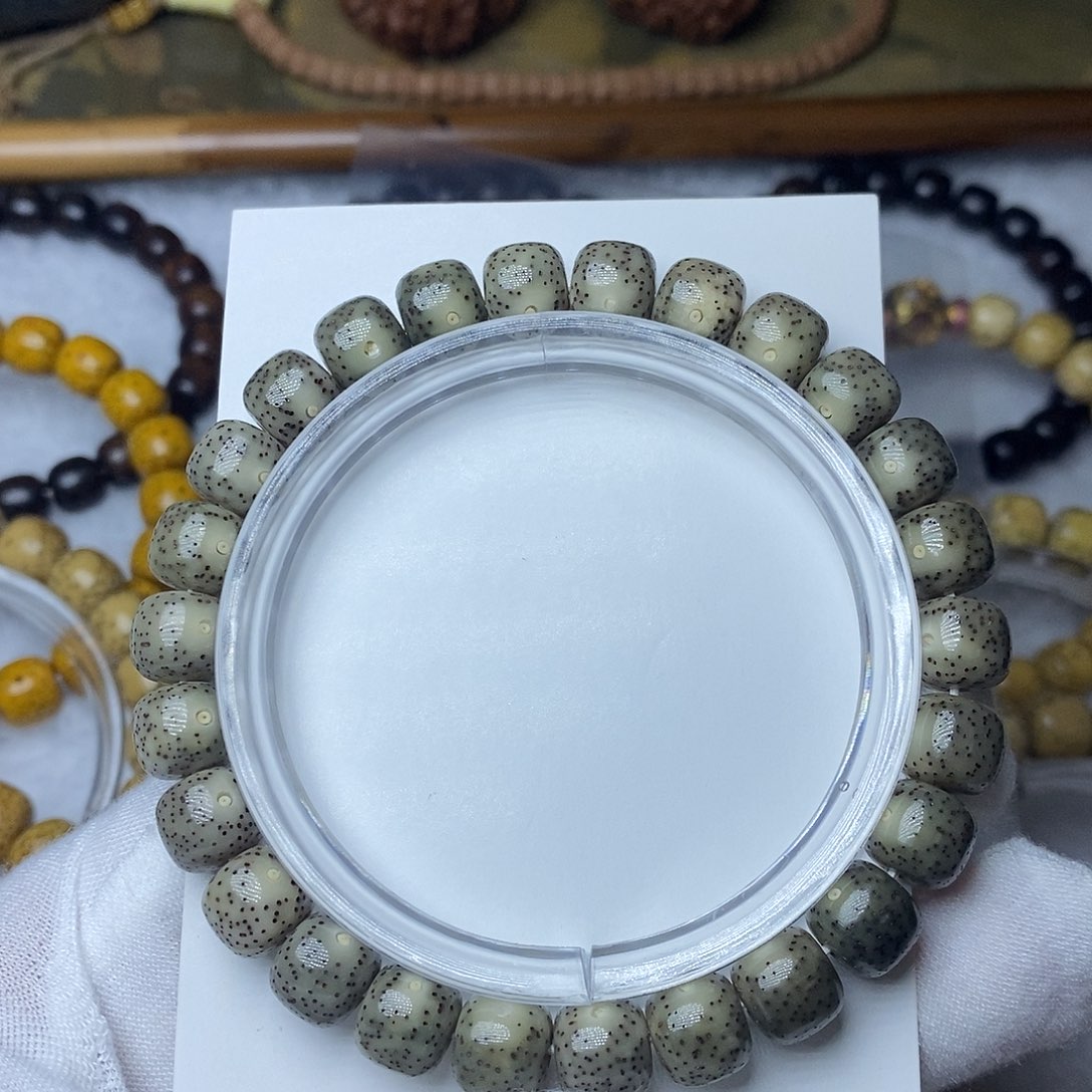 星月菩提手串98灰冰双留白特价