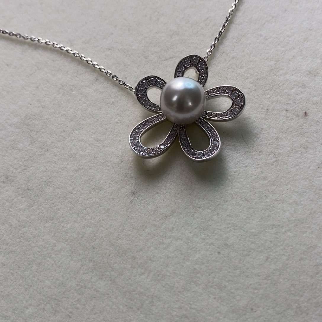 海水珍珠颈饰银S925镶嵌