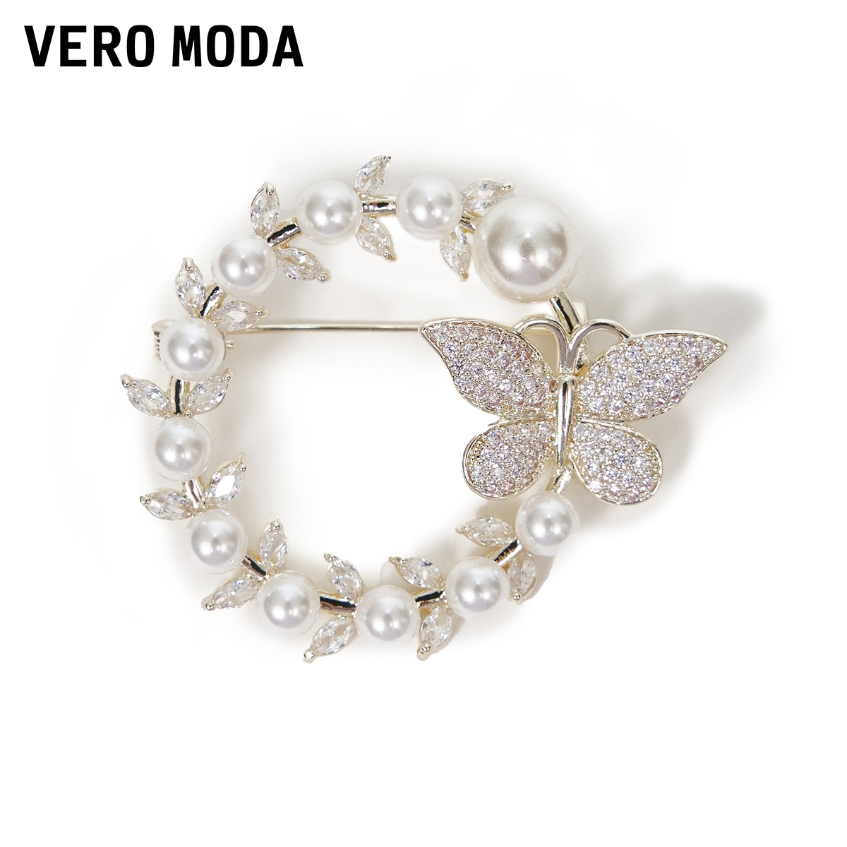 Vero Moda胸针包配件女圆环蝴蝶水钻装饰别针胸花礼物325399002