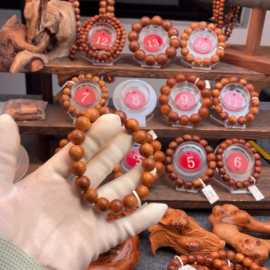 手串/手链柏木（崖柏）12红油板根香料蚕丝纹甜香