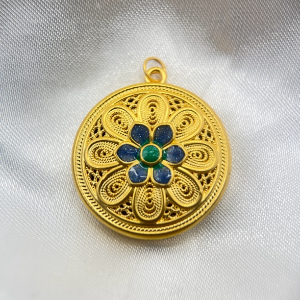 足金饰品/珐琅花开富贵罗盘/3.71/1B1214106-3.71/h