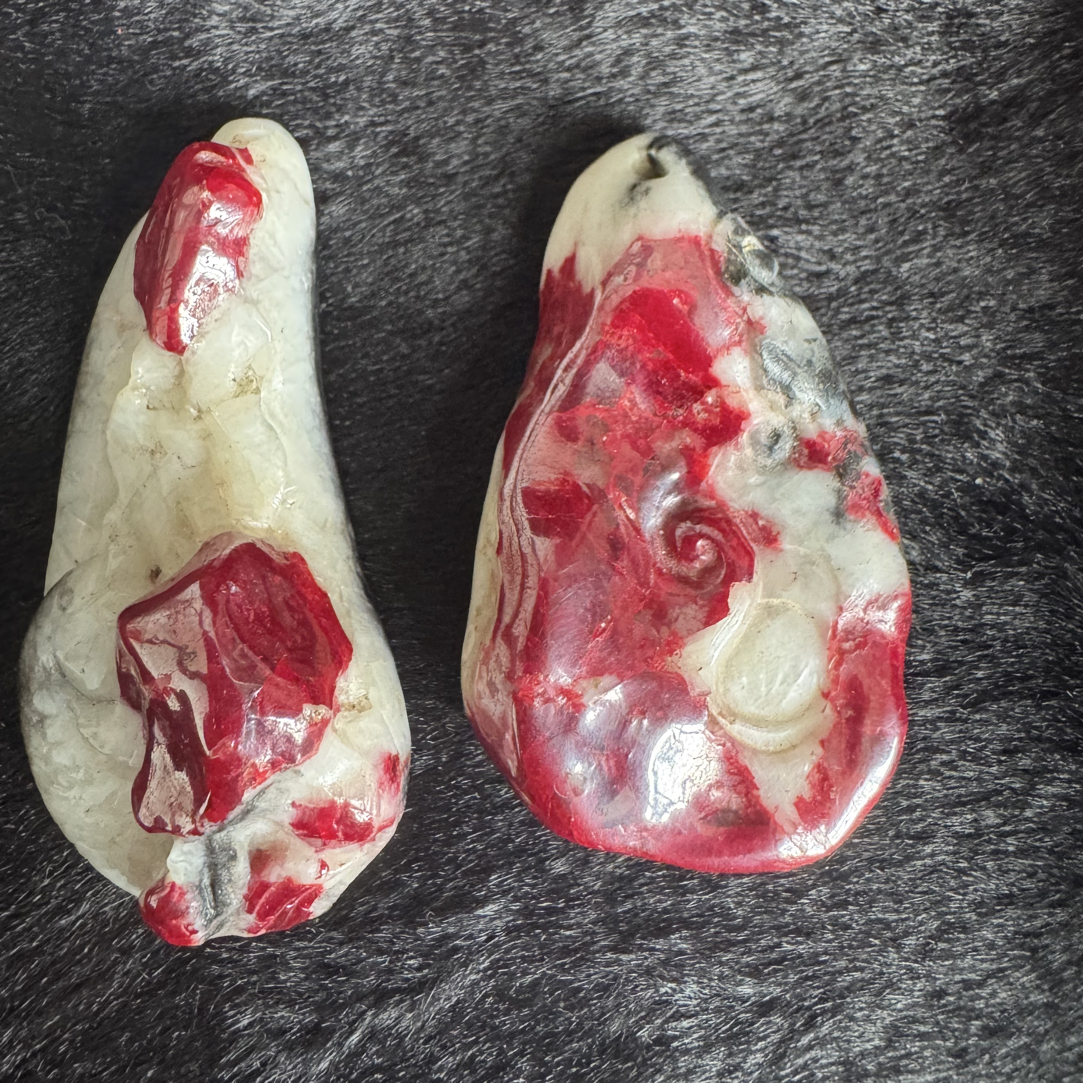 天然辰砂天然辰砂原矿吊坠微透