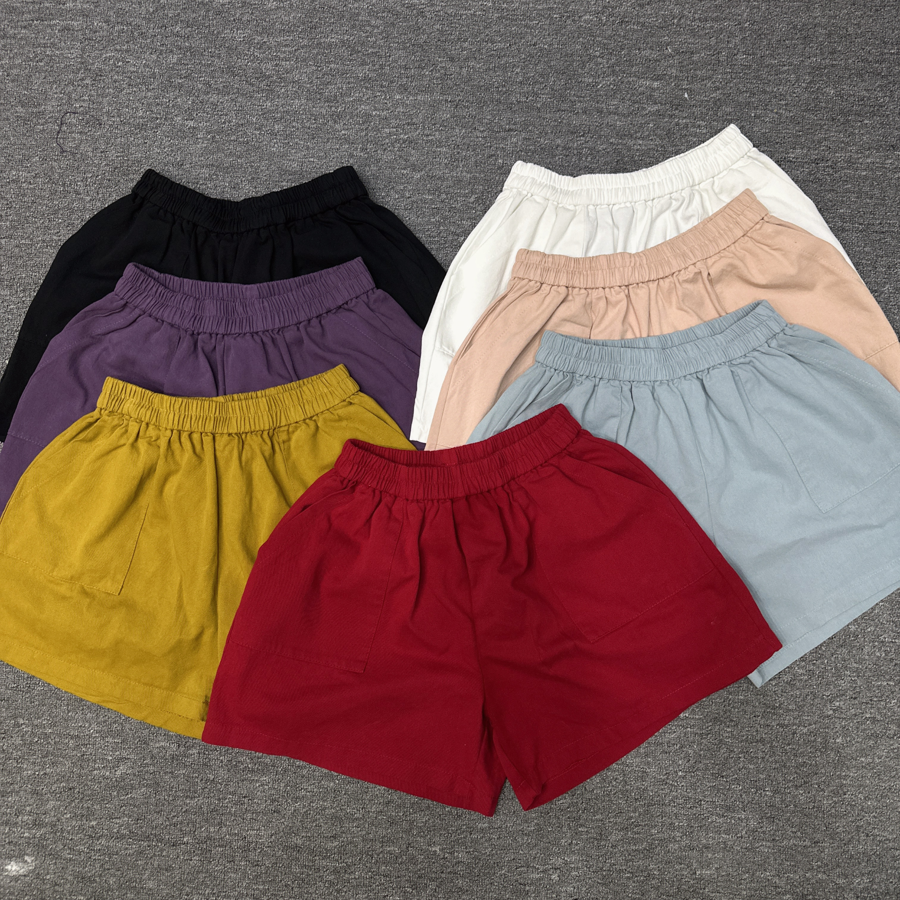 双双韩版春夏新款高腰显瘦时尚纯色多巴胺百搭气质A字版阔腿短裤