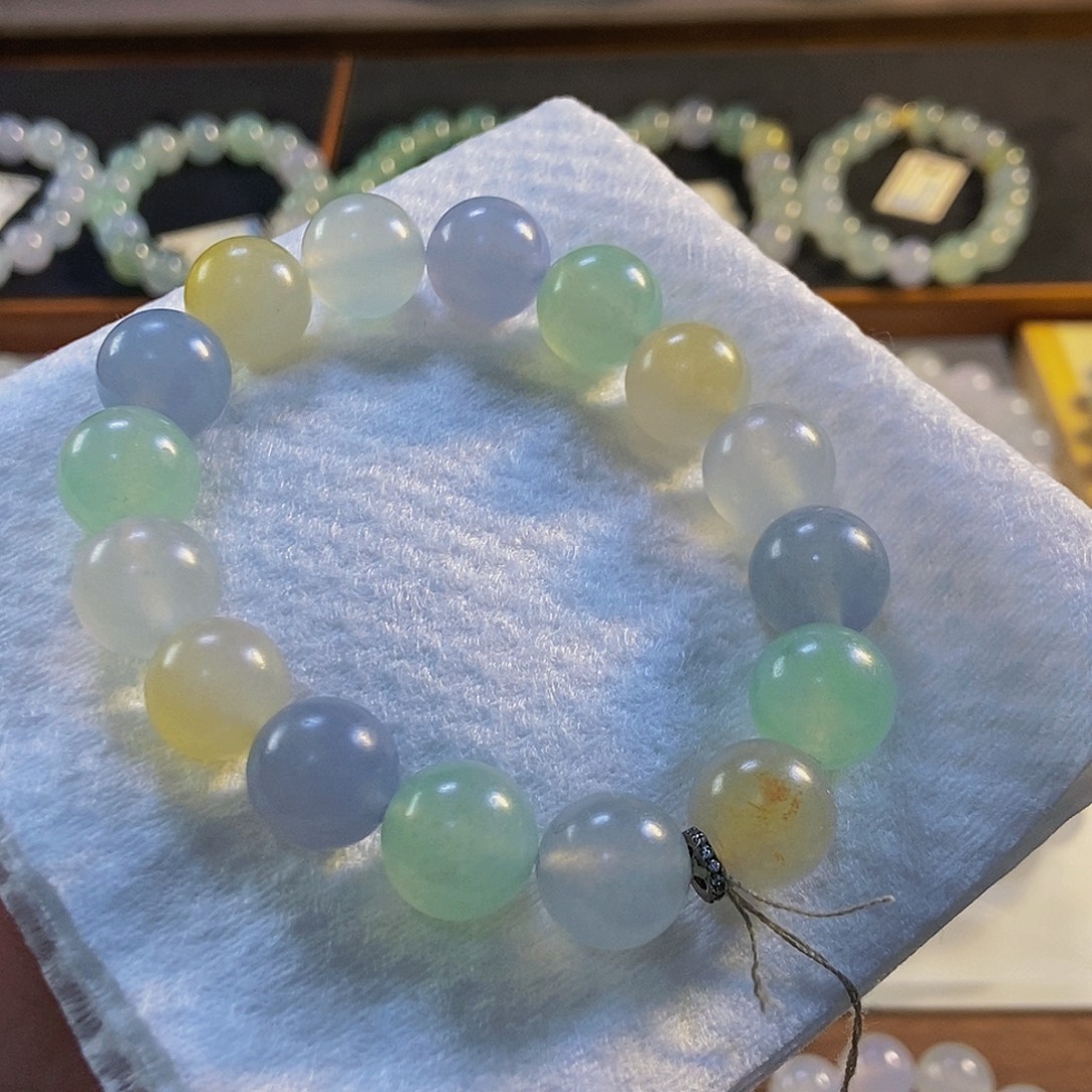 定制翡翠未镶嵌翡翠手串卡12.6