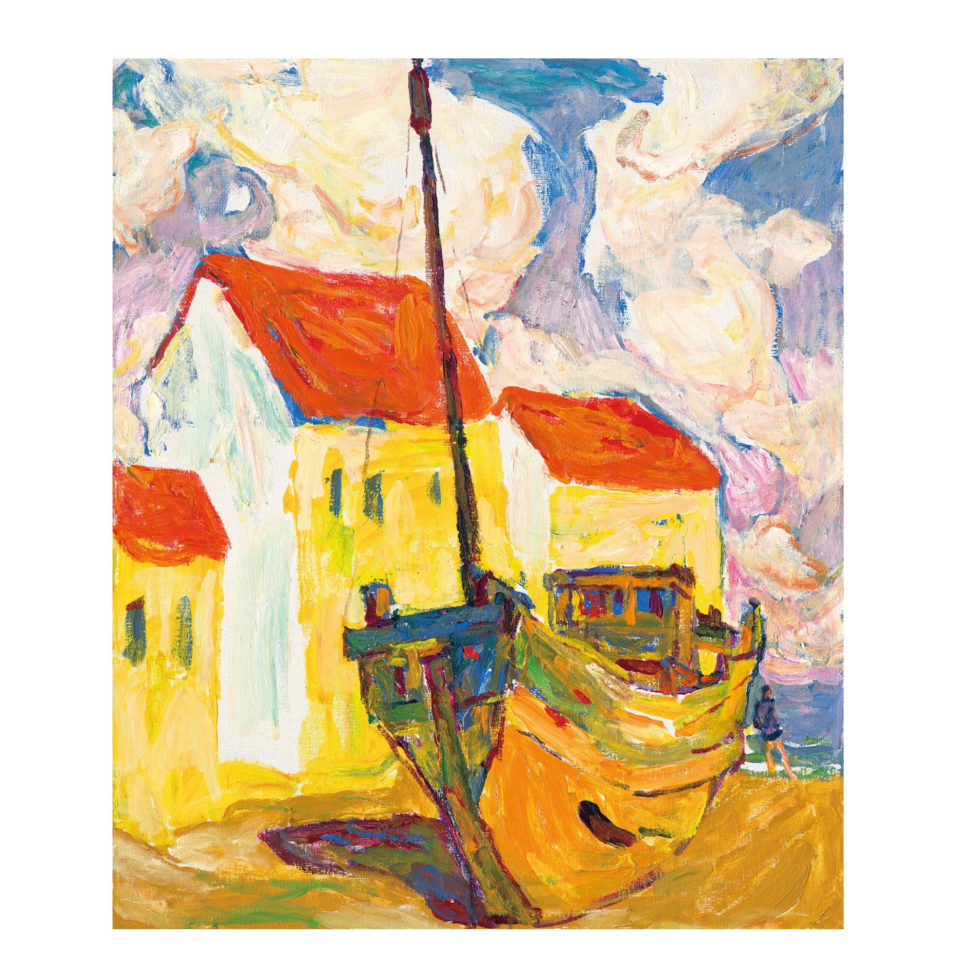 （不带框）艺术家罗尔纯限量版画《舟》