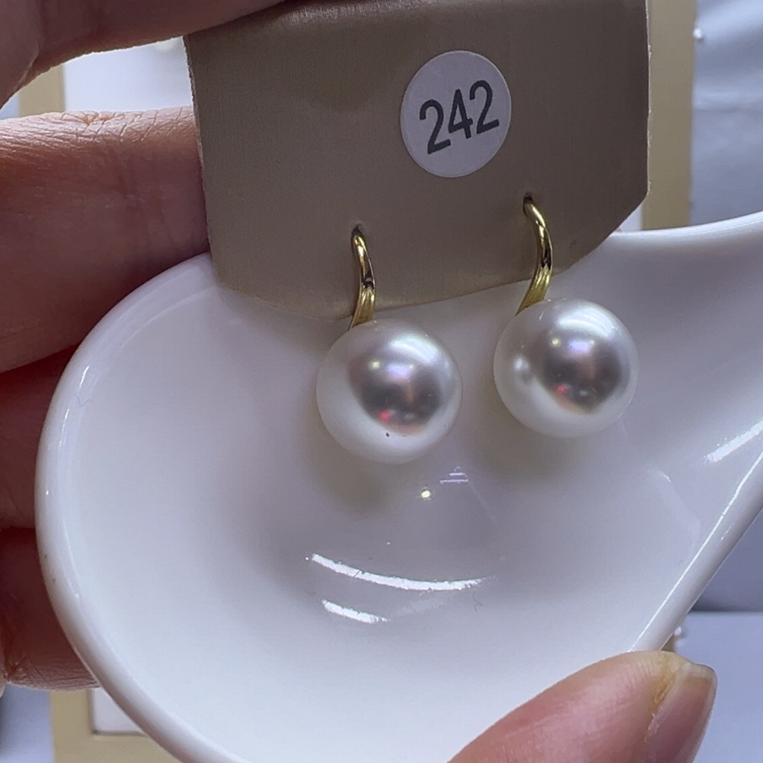 银S925镶嵌淡水珍珠耳饰