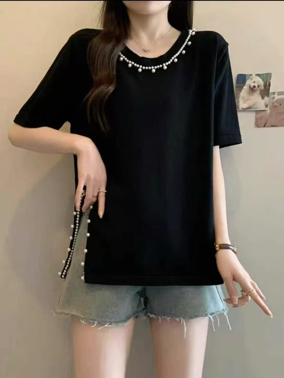 加大码无痕凉感透气纯色时尚显瘦百搭舒适高品质极简风圆领短袖