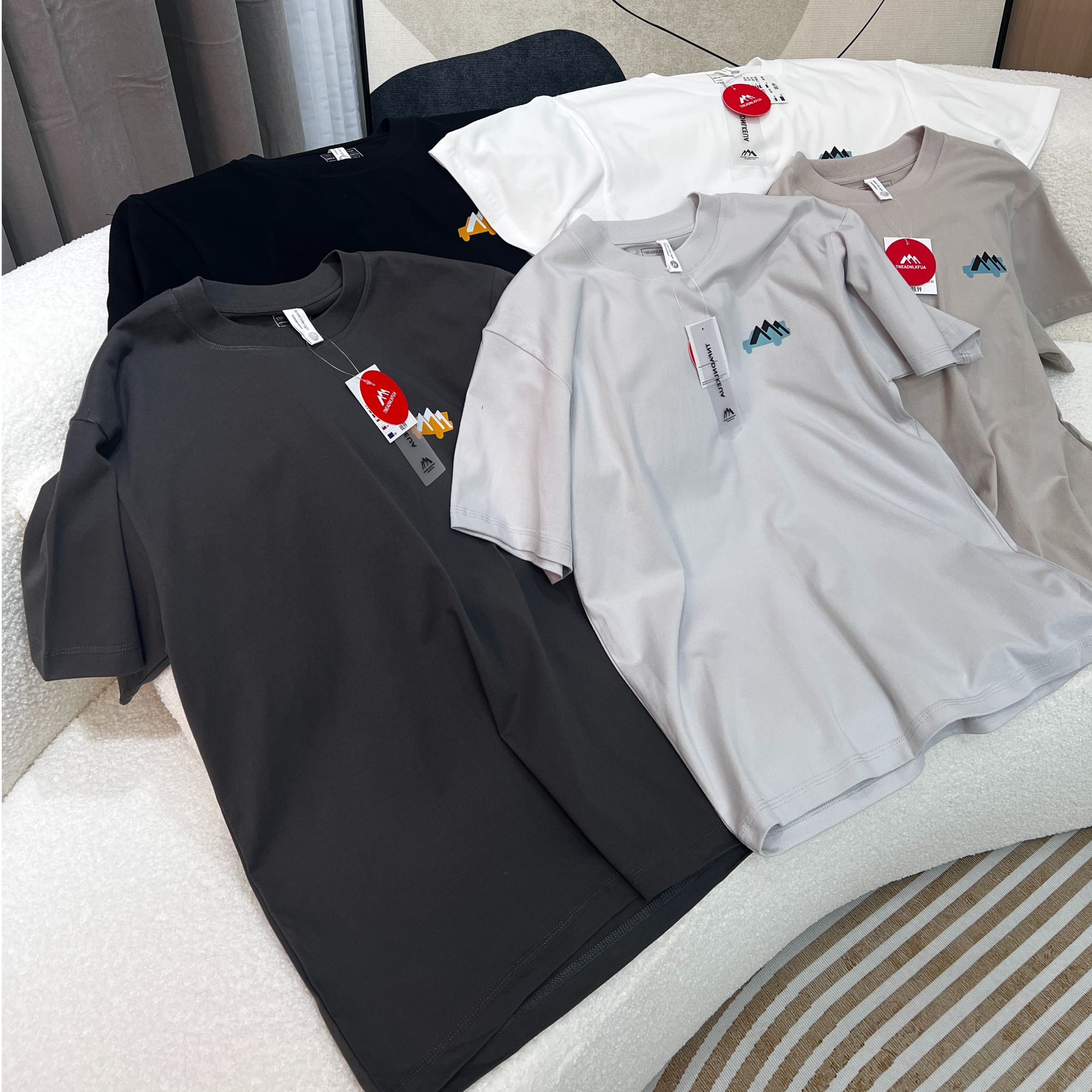 夏季新款男士露营小汽车印花纯棉短袖休闲T恤