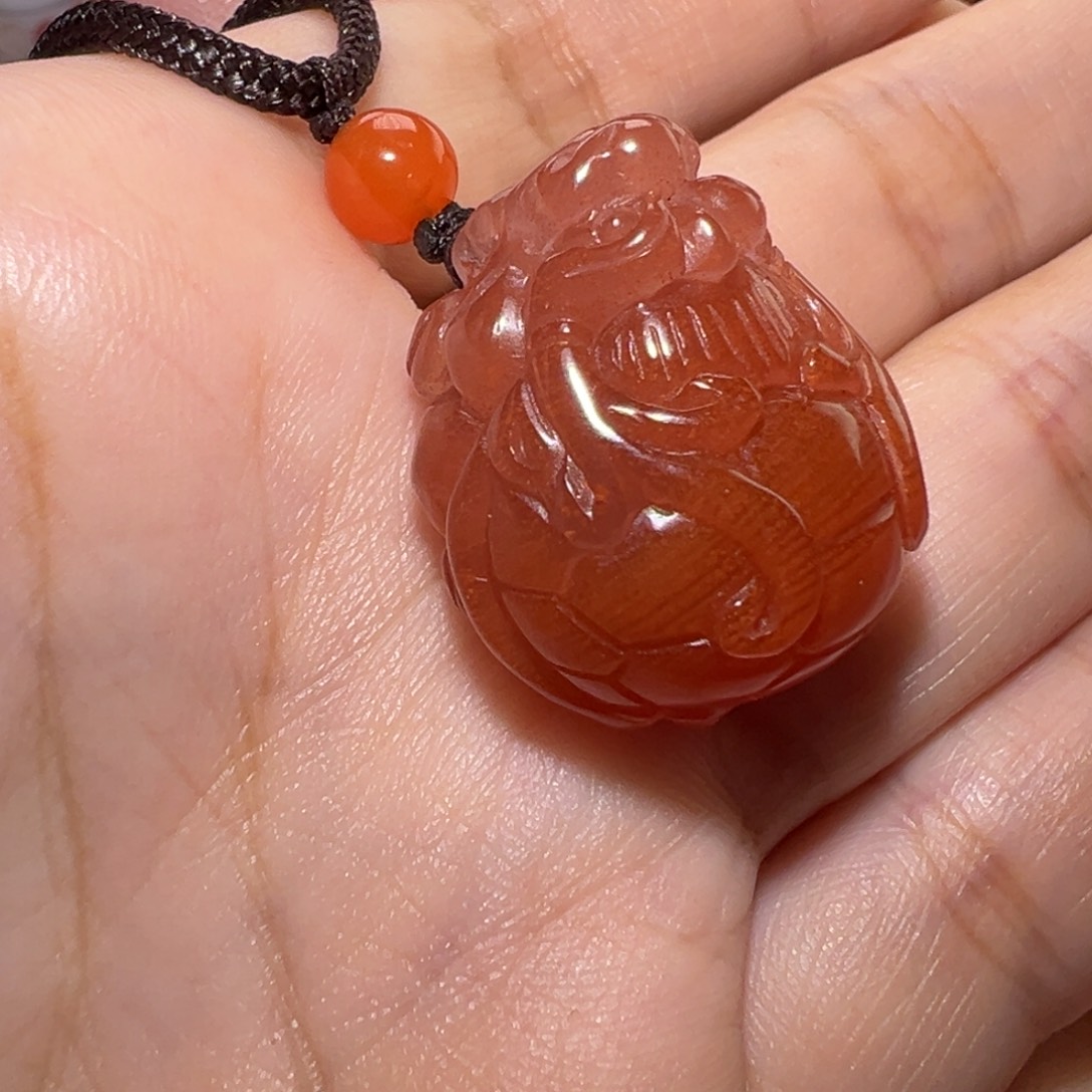 南红玛瑙珠宝奇石未镶嵌龙龟吊坠