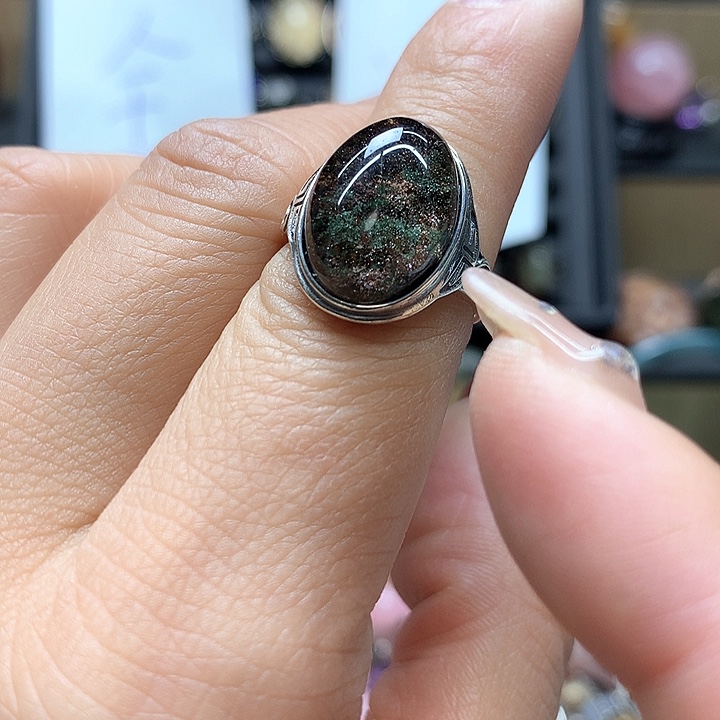 水晶水晶戒指银S925镶嵌