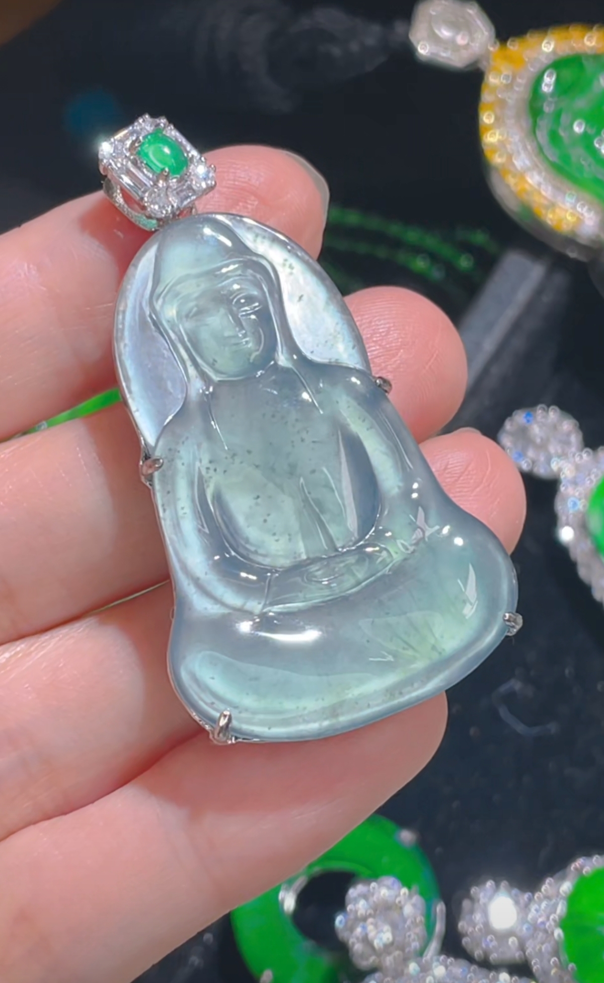 天然翡翠a货吊坠