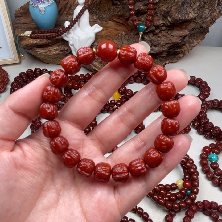 猴头核桃吊坠蛤蟆头1.0➕红