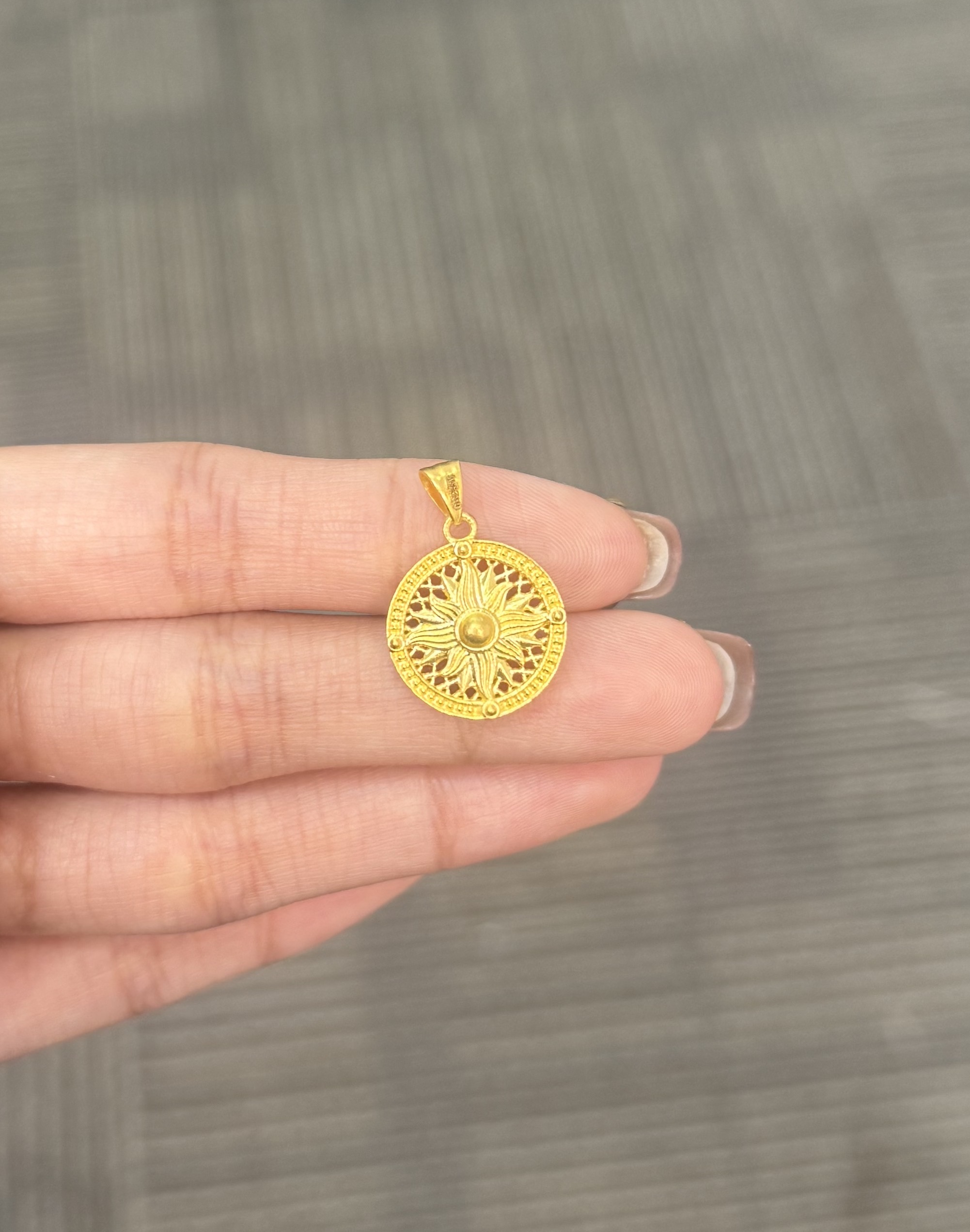 足金999 太阳花罗盘吊坠（多退少补）