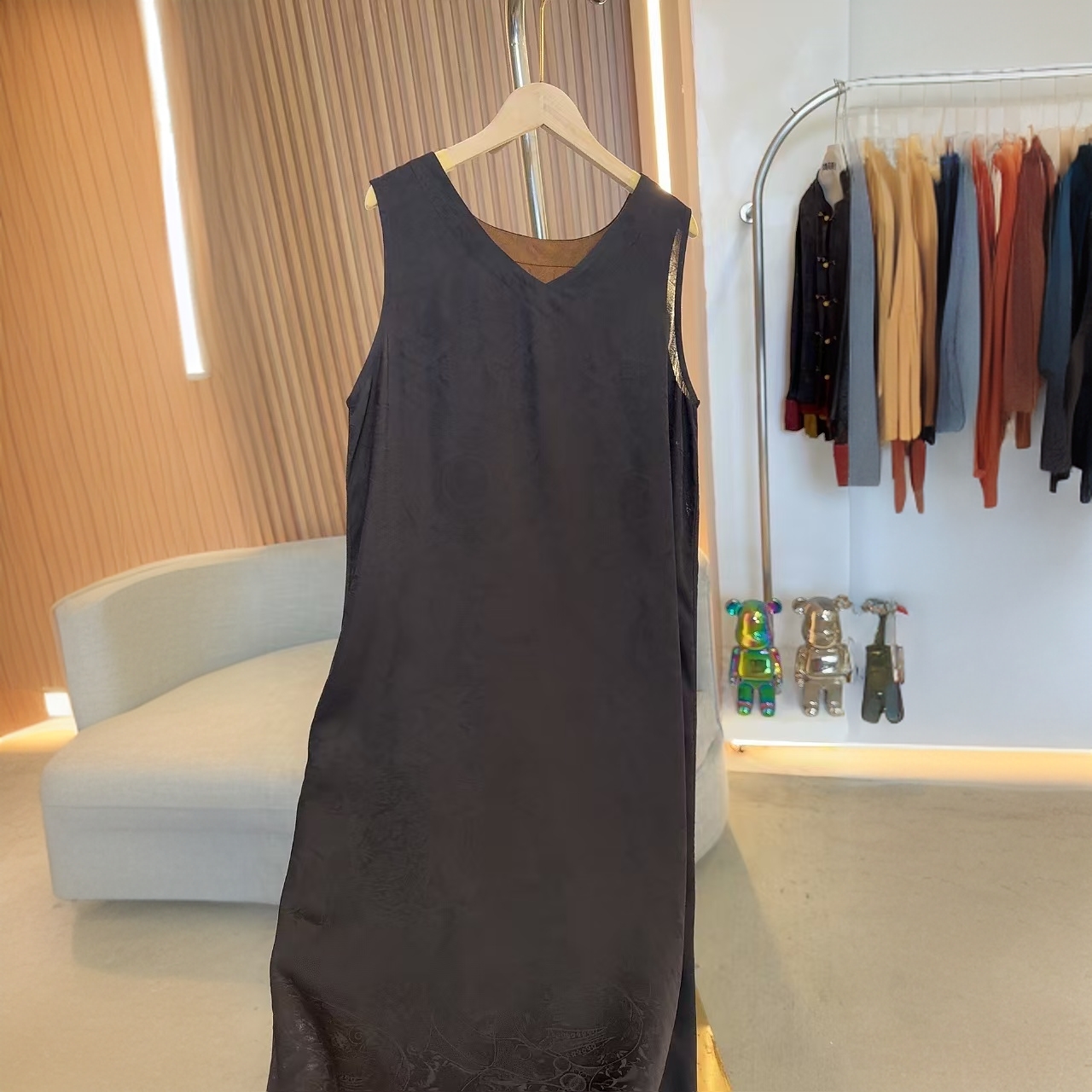 新中式气质百搭时尚提花背心裙6404