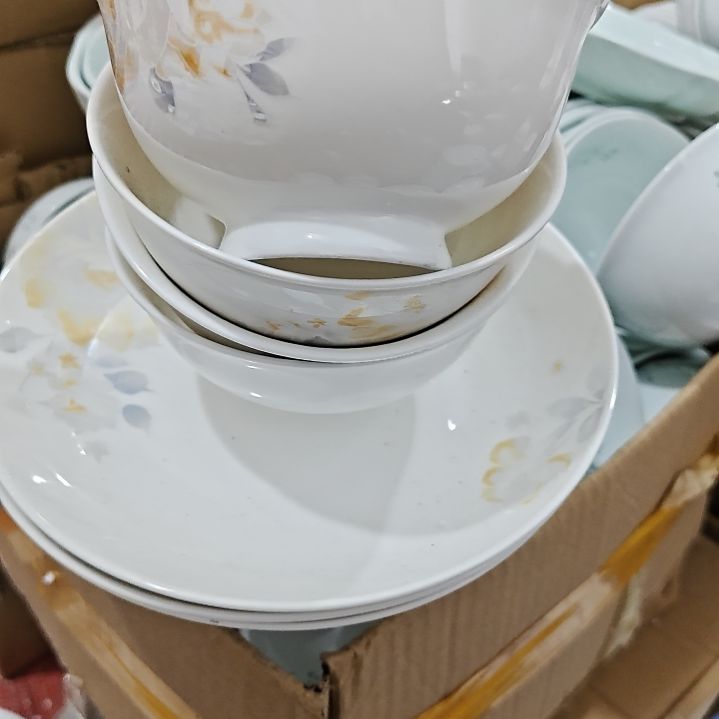 瓷景德镇青雅5寸吃饭碗4个8寸盘3个