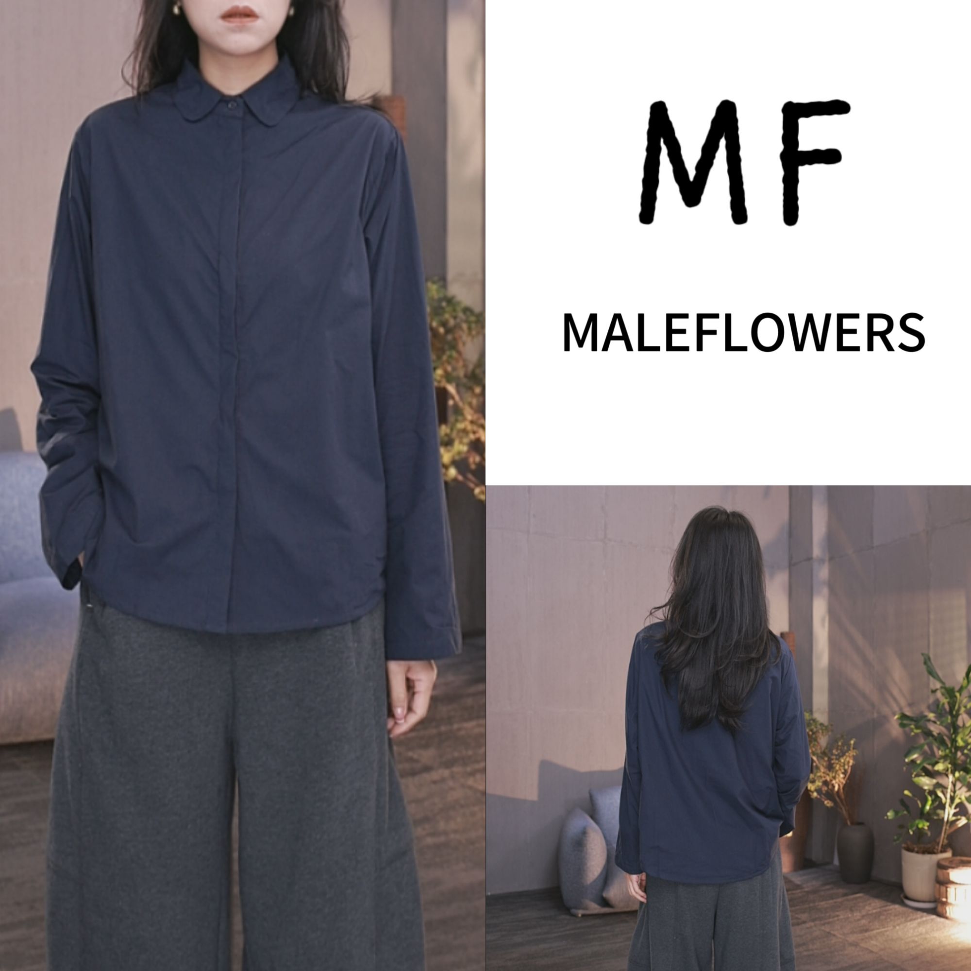 东倪MF 加绒加厚衬衫女款外穿叠穿休闲百搭极简秋冬新款 85D7078