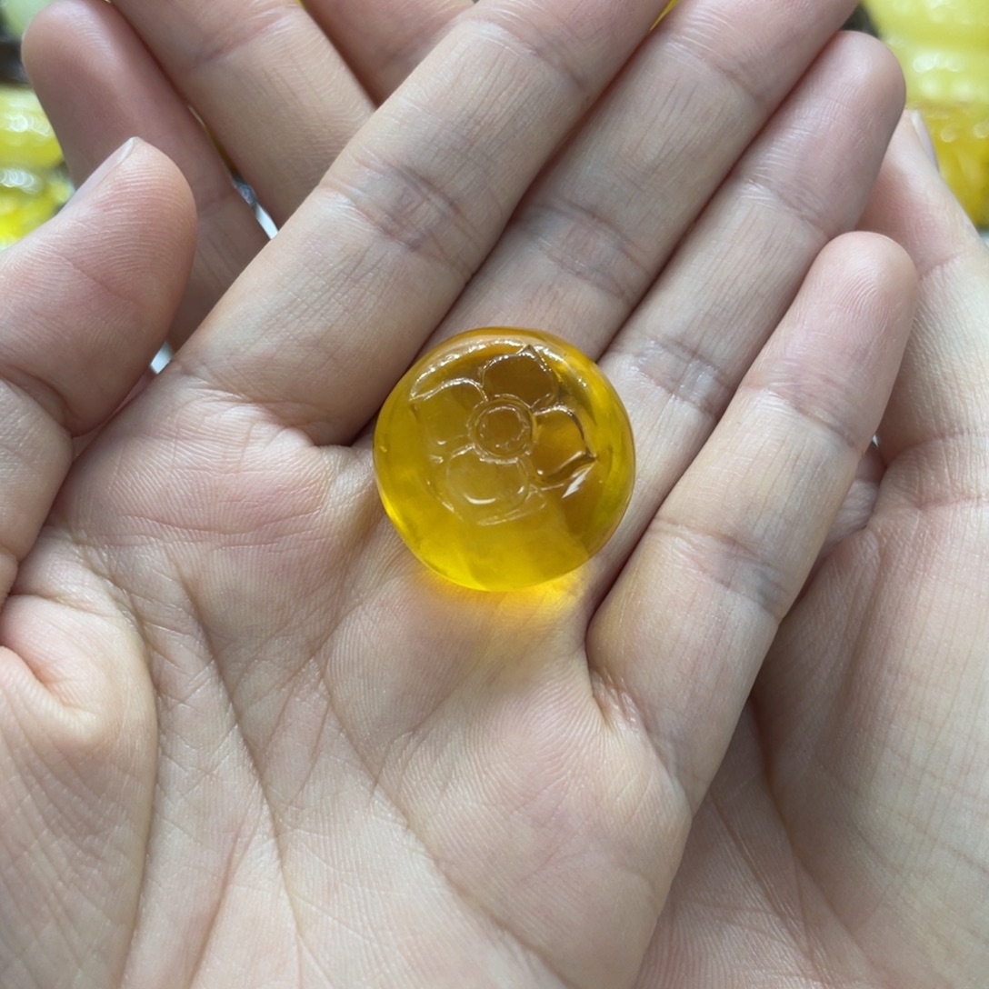 琥珀未镶嵌裸石天然琥珀俄料金珀柿子