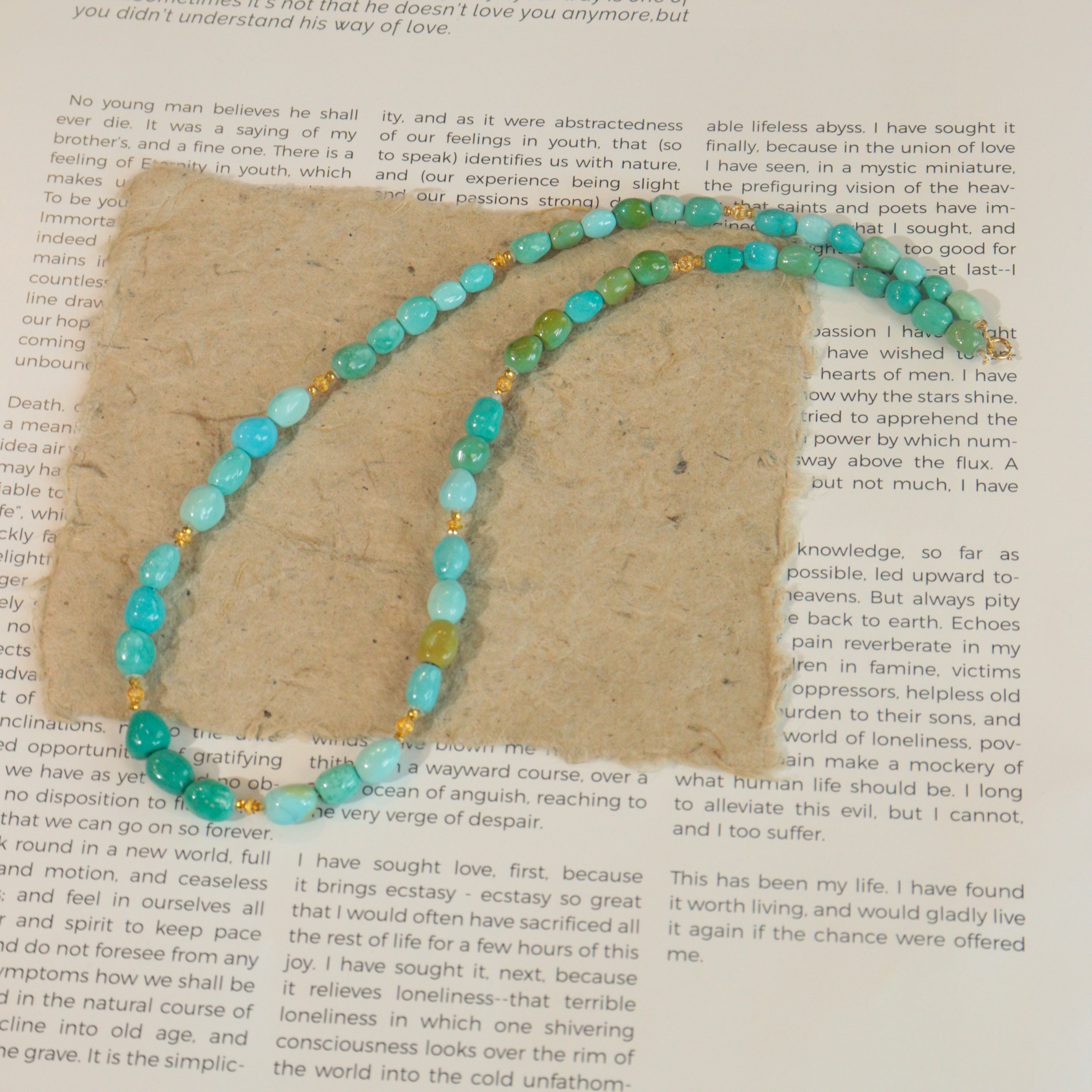 霖泽|绿松石糖豆项链18k金1228