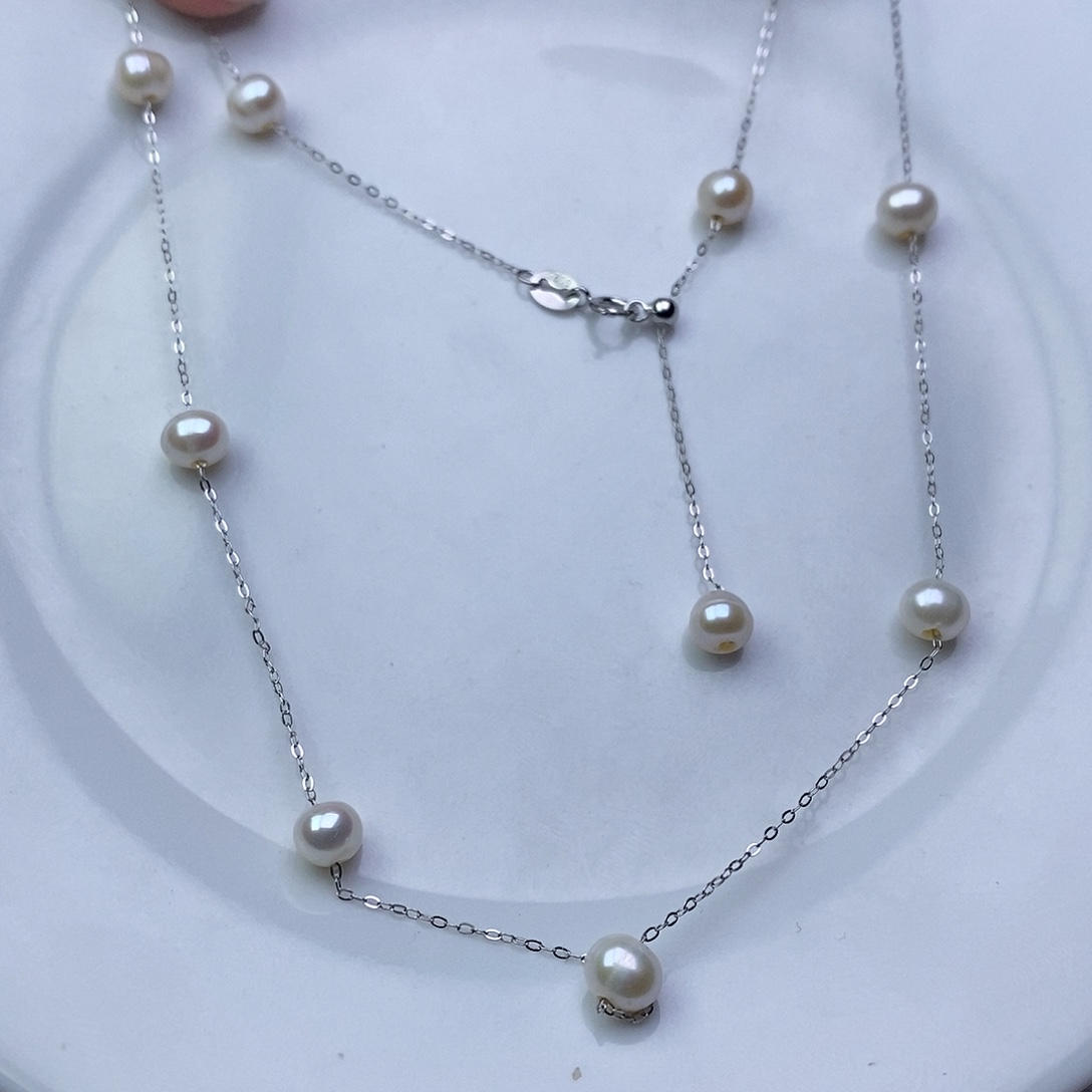 银S925镶嵌耳饰淡水珍珠