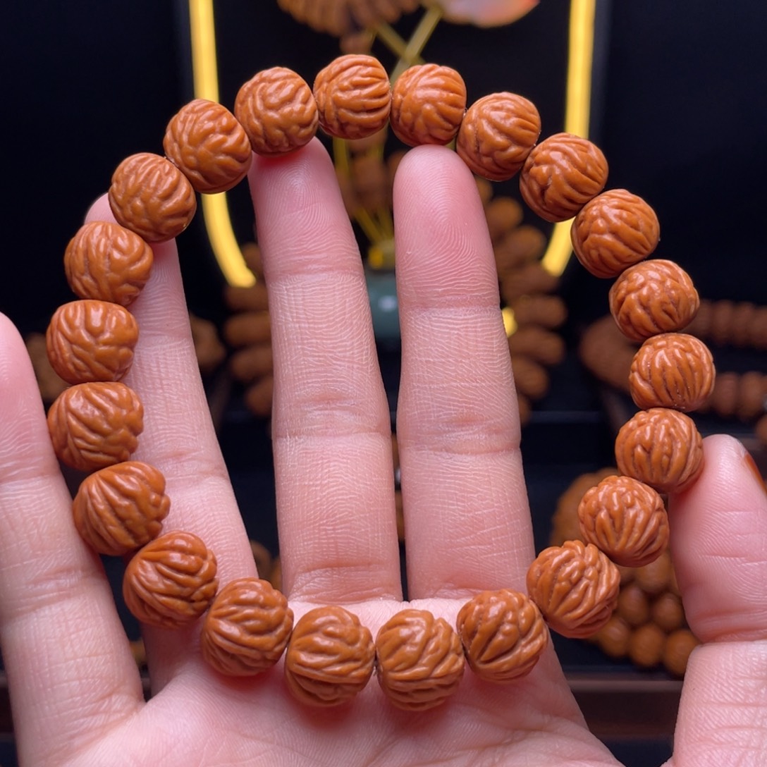 桃核手串1.2尺寸火龙纹