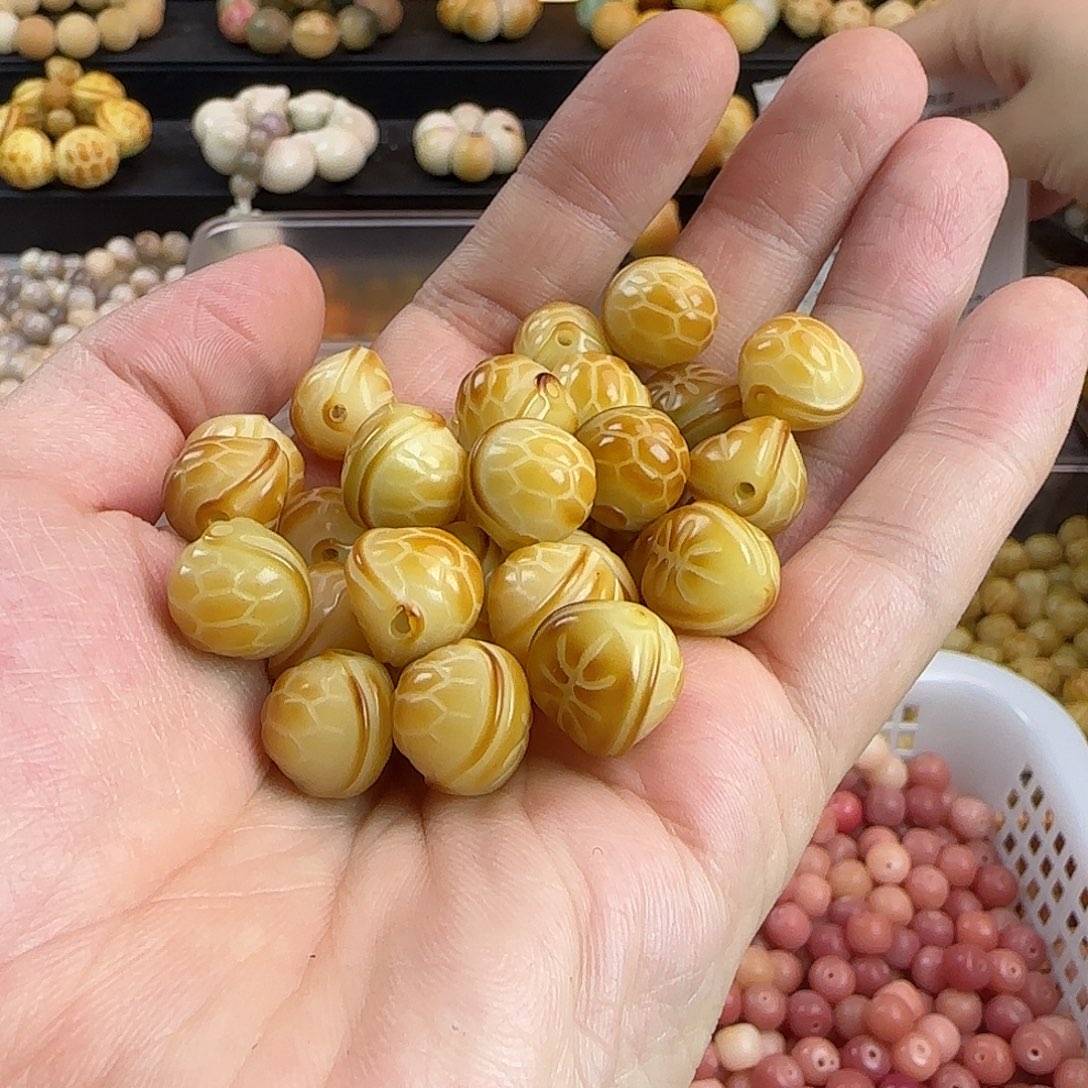 菩提根/象牙果手串卡13炭烤富甲100颗批发