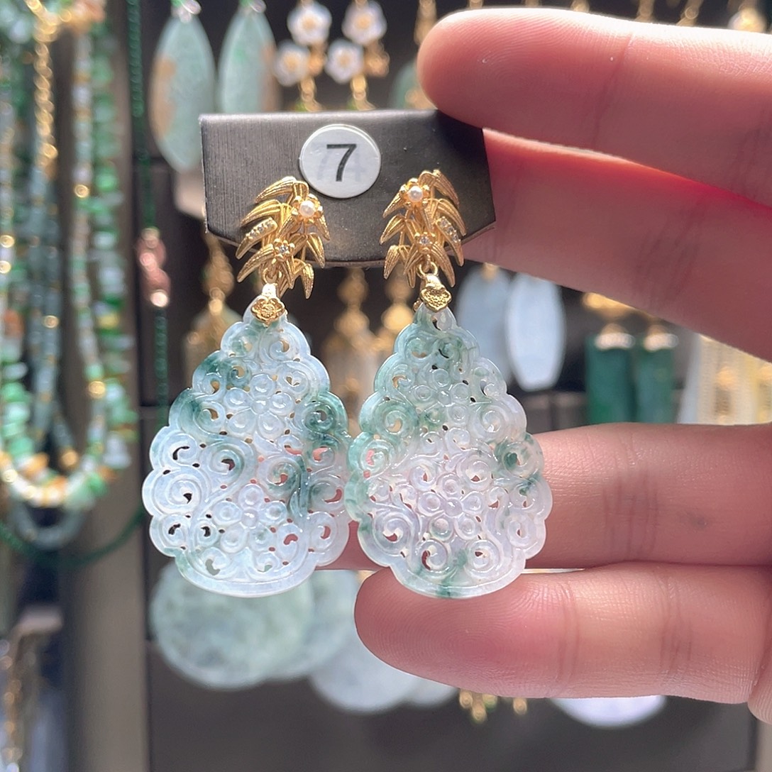 翡翠未镶嵌耳饰翡翠