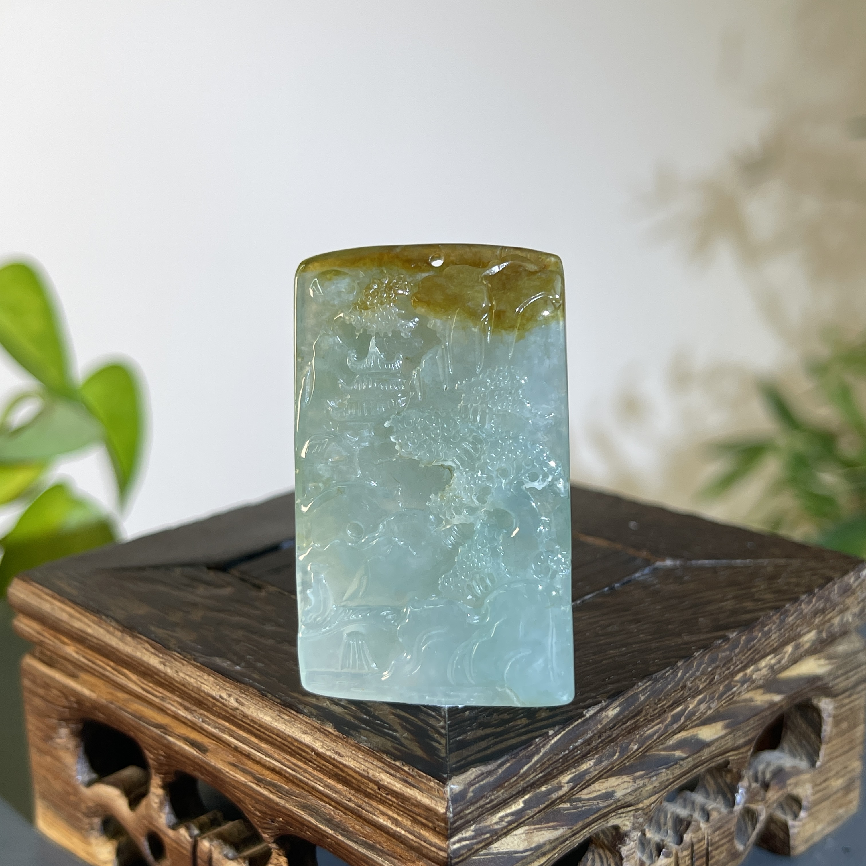 JXB12-87 天然翡翠缅甸A货 山水牌