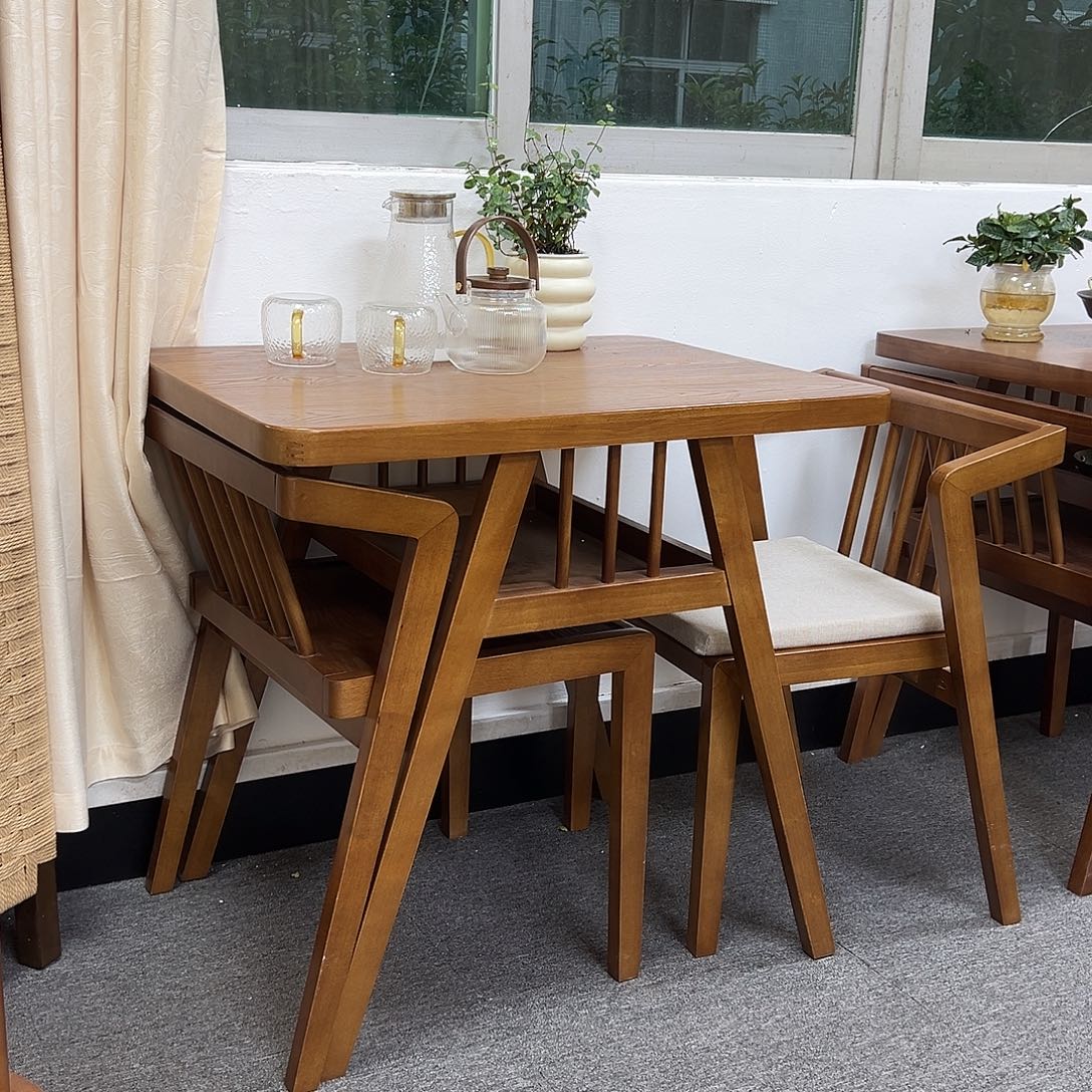 实木阳台三件套胡桃木色