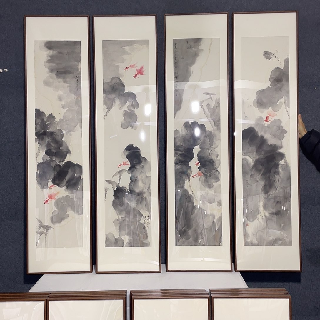 国画手绘画带框发货