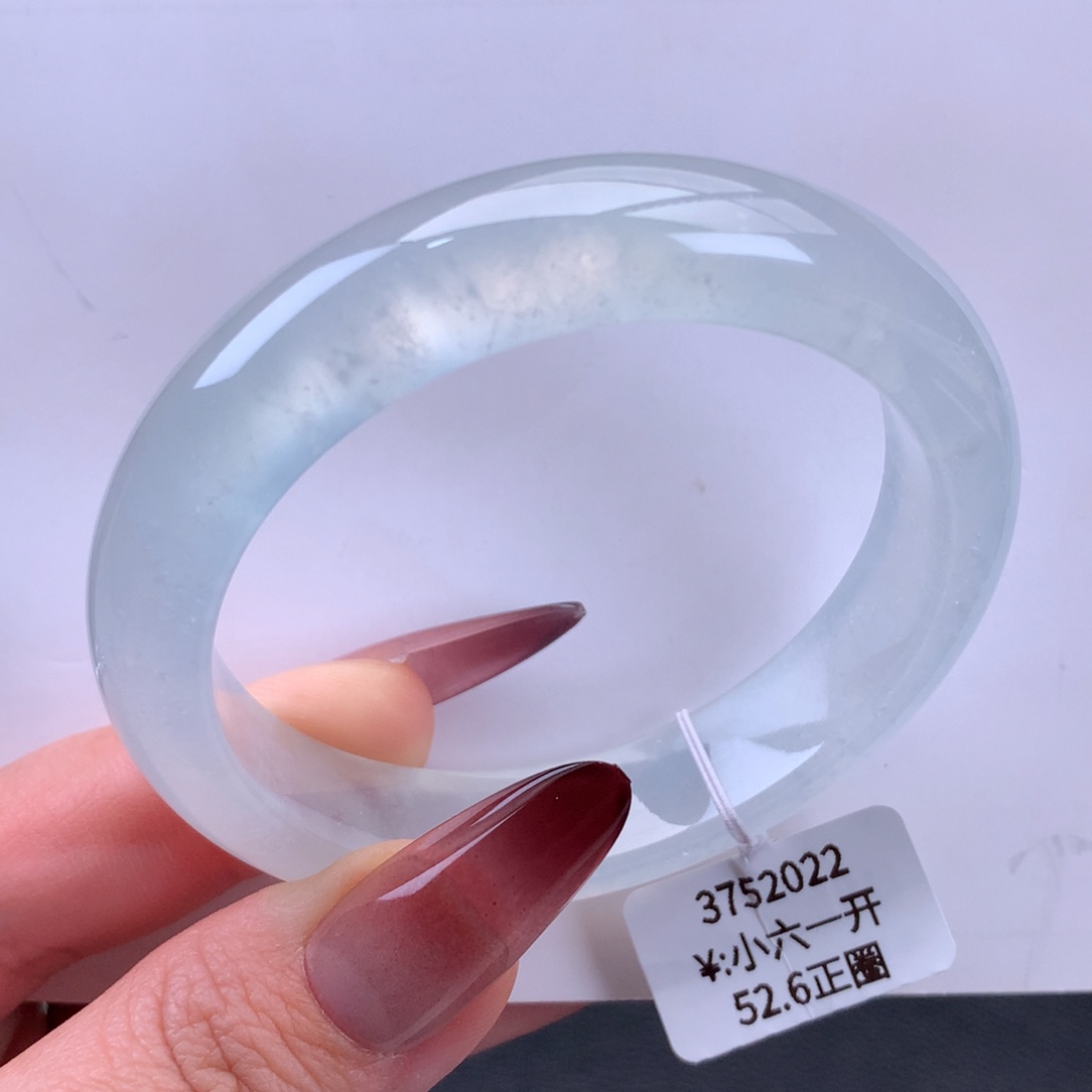 翡翠手镯未镶嵌冰白月光正圈手镯（小六一开现询，有纹）