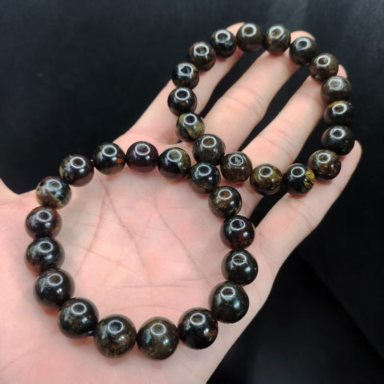 【康康严选】星际蓝翁珀琥珀单圈手串GL【多样性发其一】约11mm+