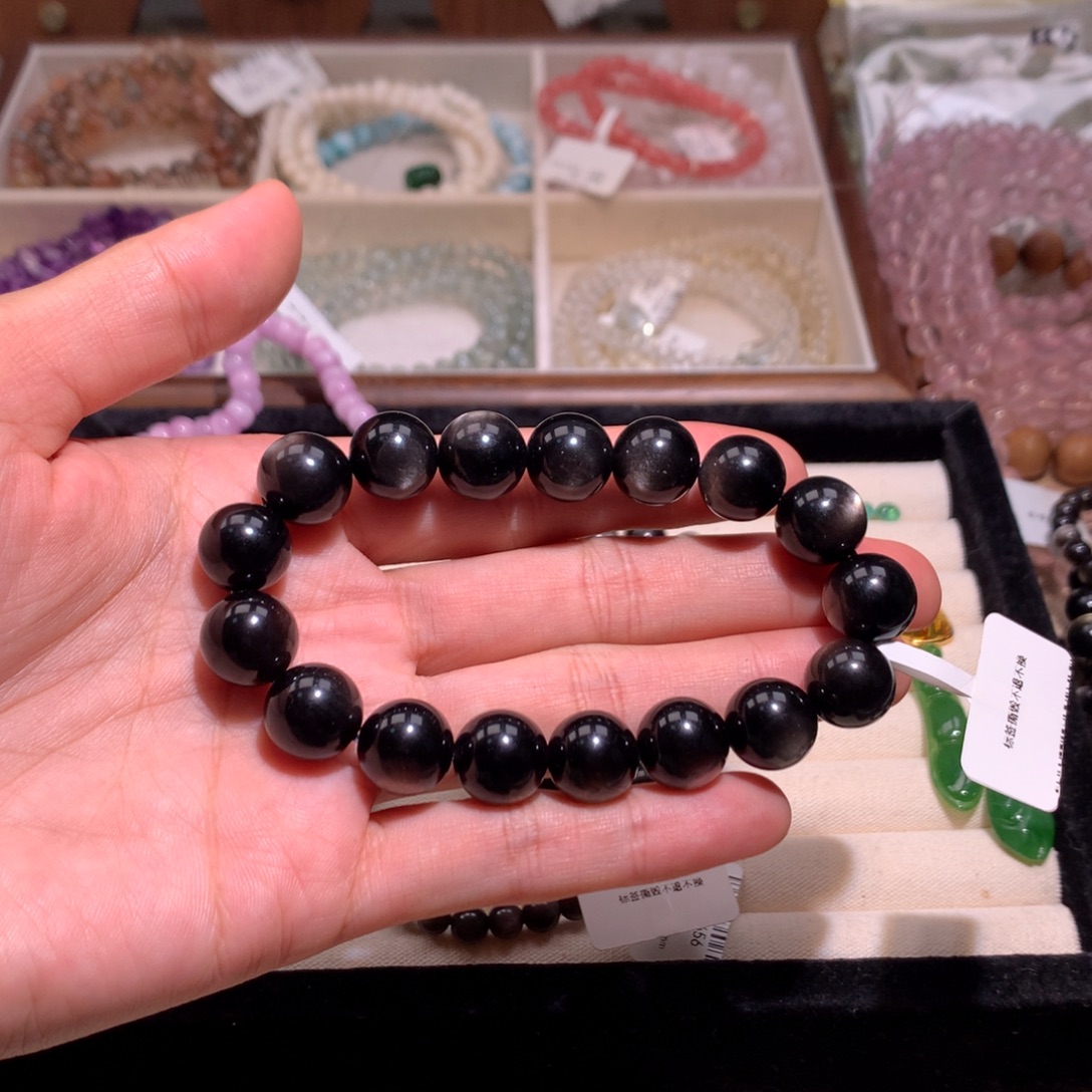 我***.黑曜岩未镶嵌手链