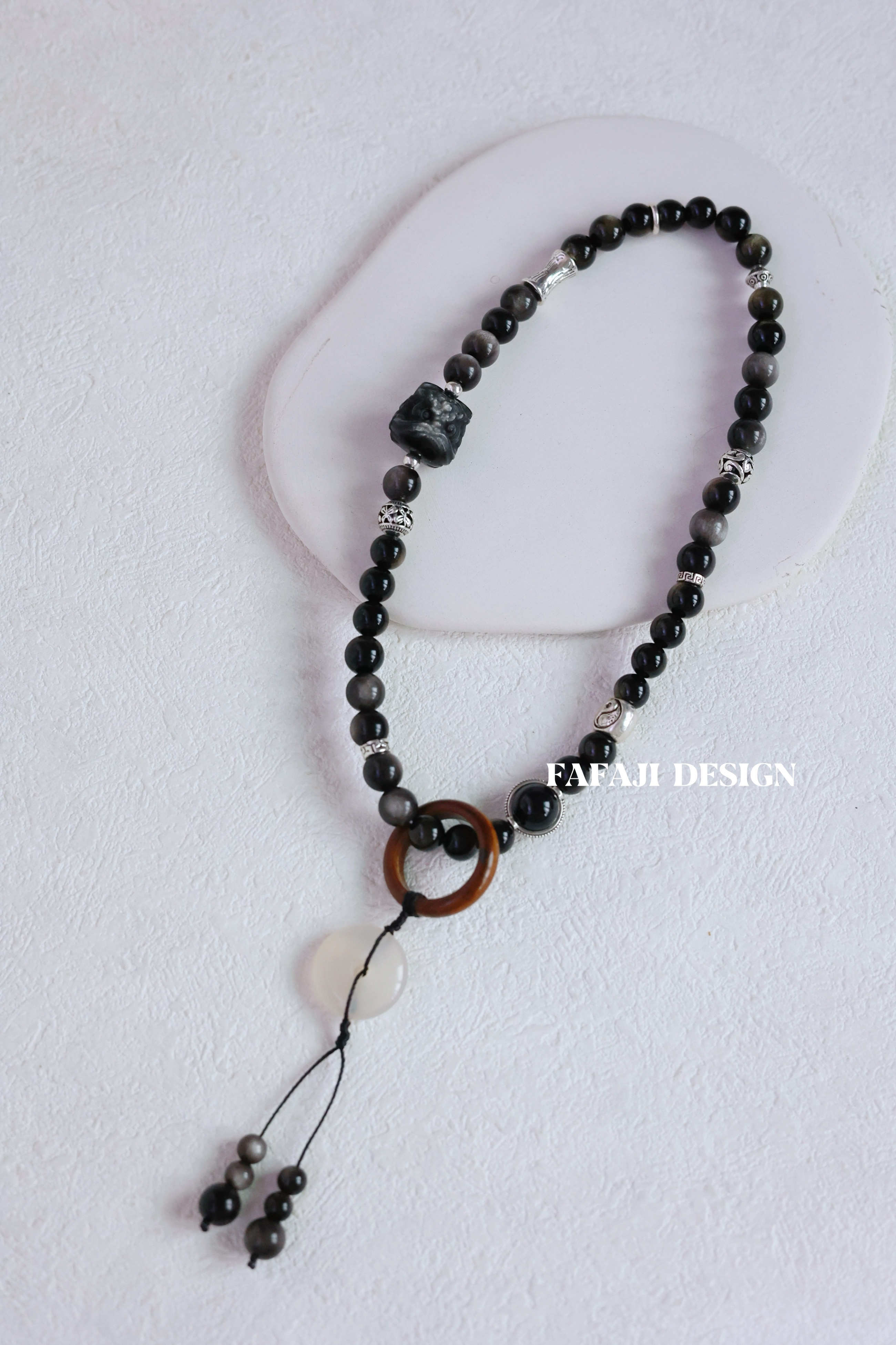 【狮来运转】银曜手链时尚百搭手饰水晶手串配饰diy