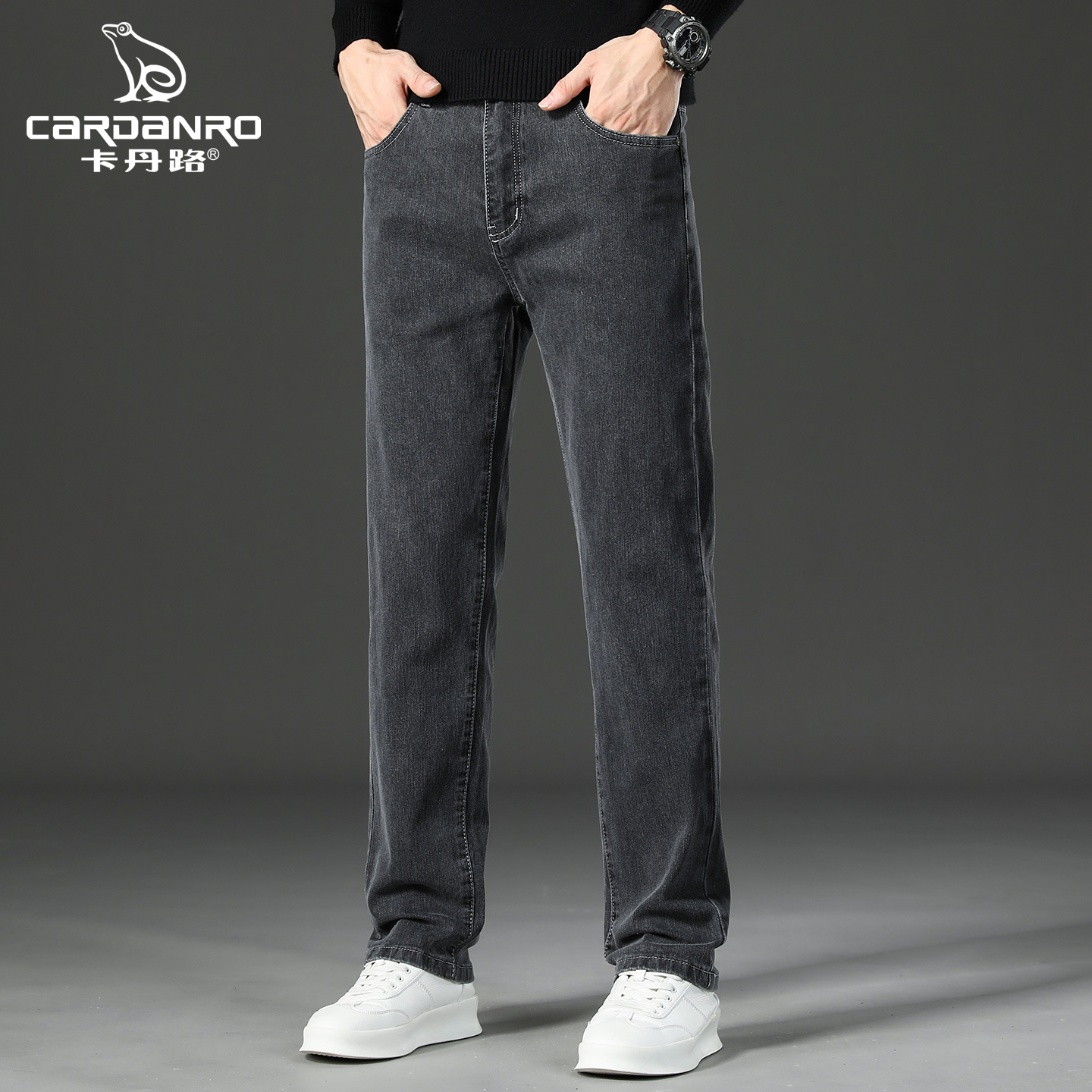 Cardanro/卡丹路品牌2025秋冬弹力男士休闲百搭直筒百搭牛仔裤子