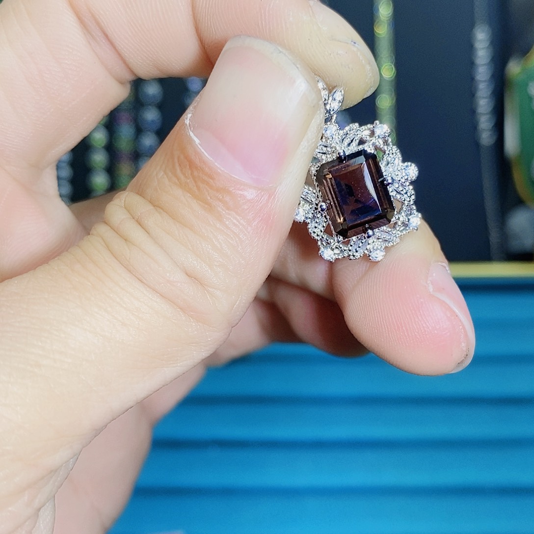 紫晶珠宝半成品银S925镶嵌