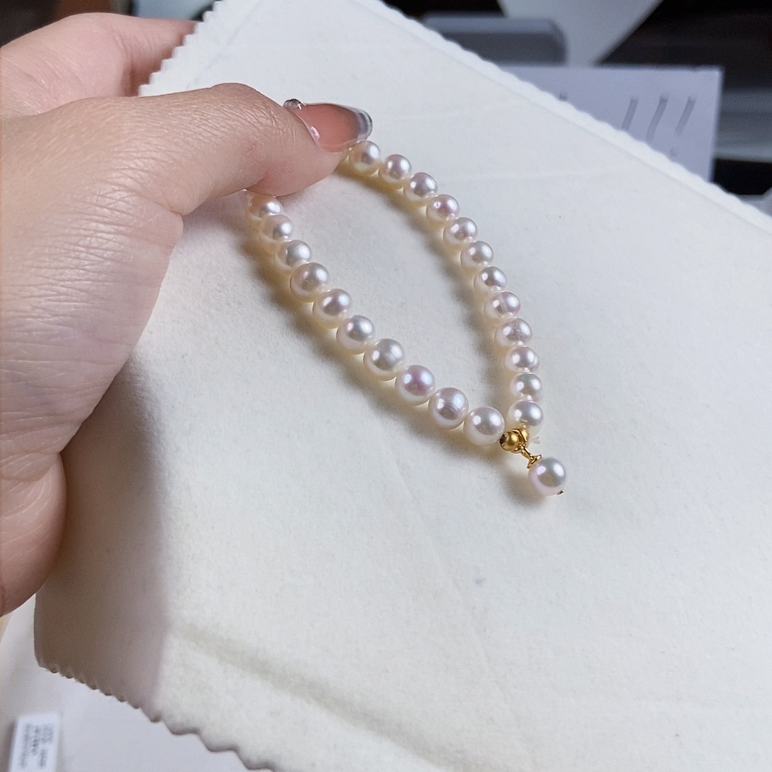 淡水珍珠手绳银S925镶嵌