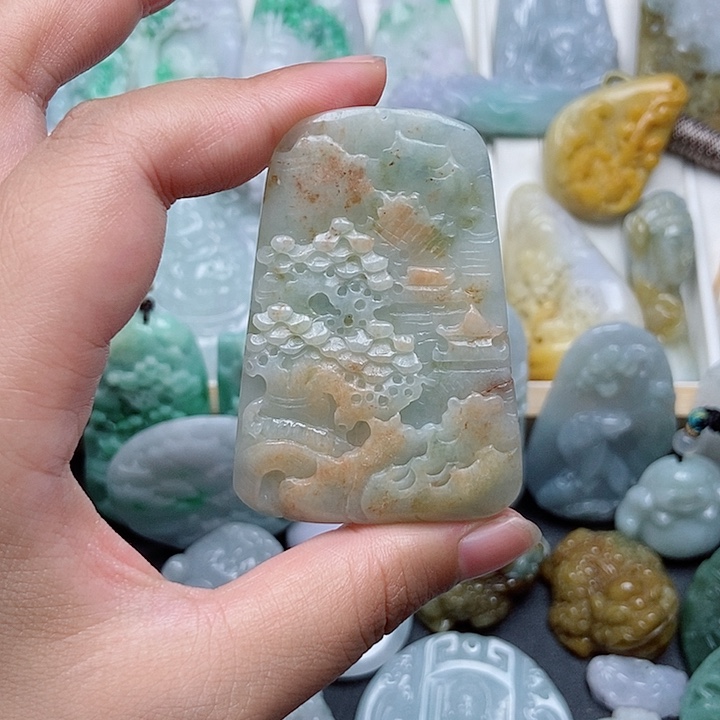 翡翠未镶嵌吊坠(不含链)翡翠