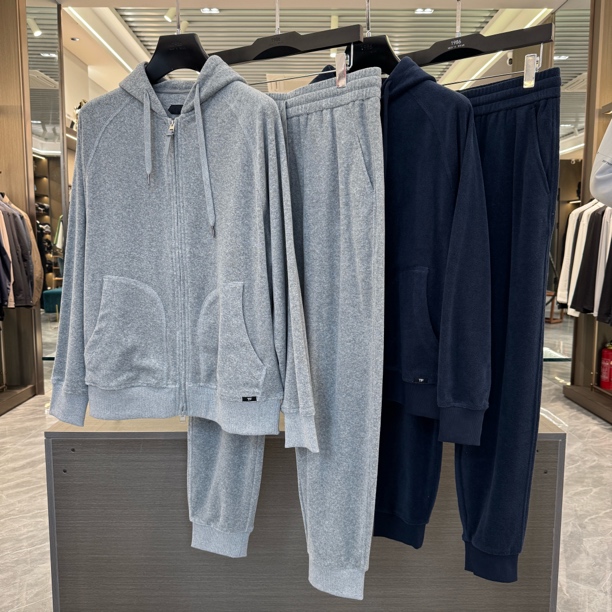 【毛巾绒套装】男士8811时尚运动春季休闲连帽开衫套装