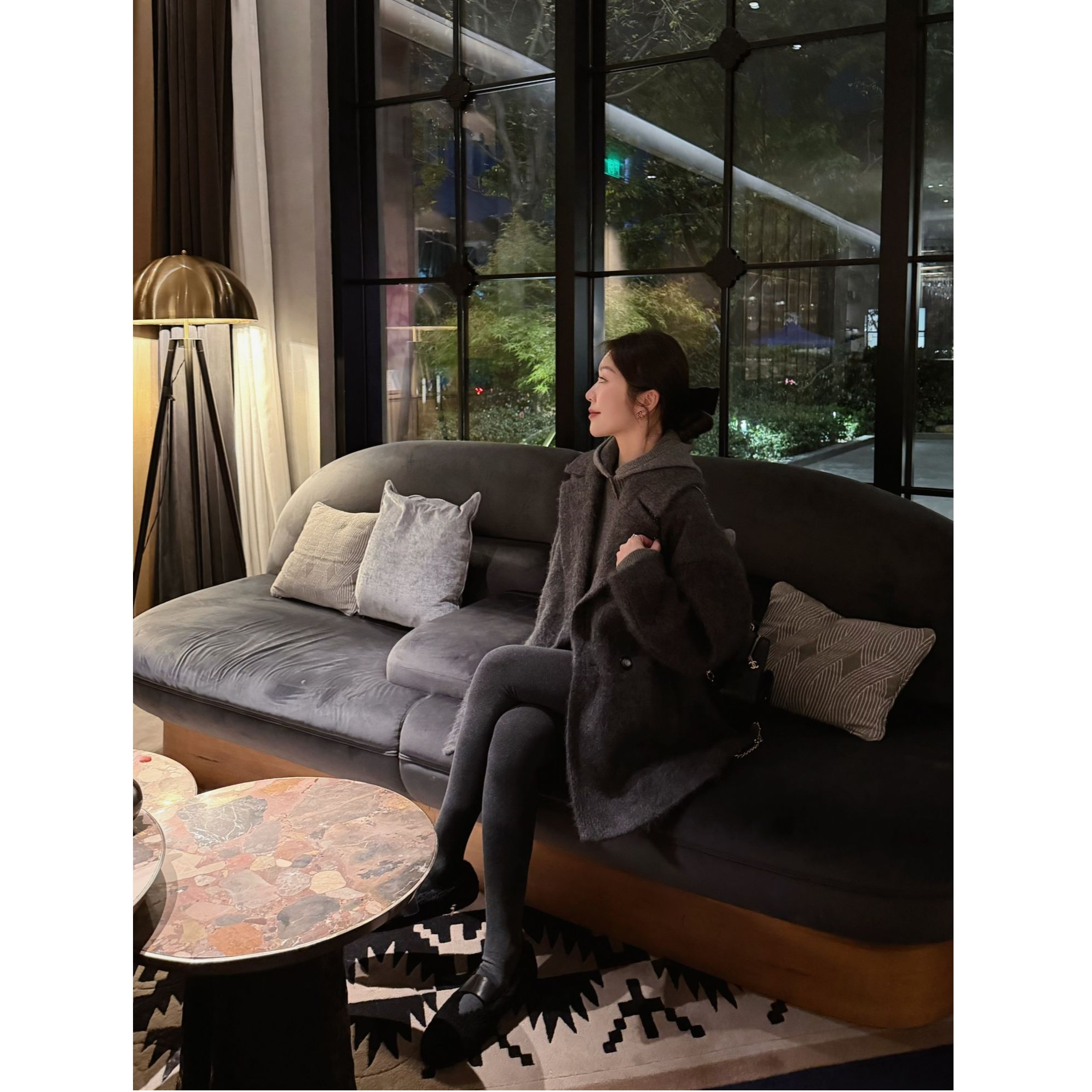 syna希娜 『泰迪』100山羊绒拉绒大翻领大衣