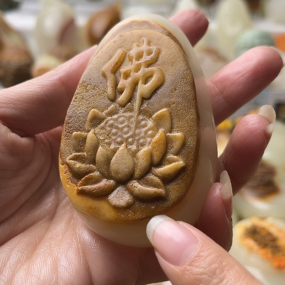 石材古青石不退换佛莲微瑕